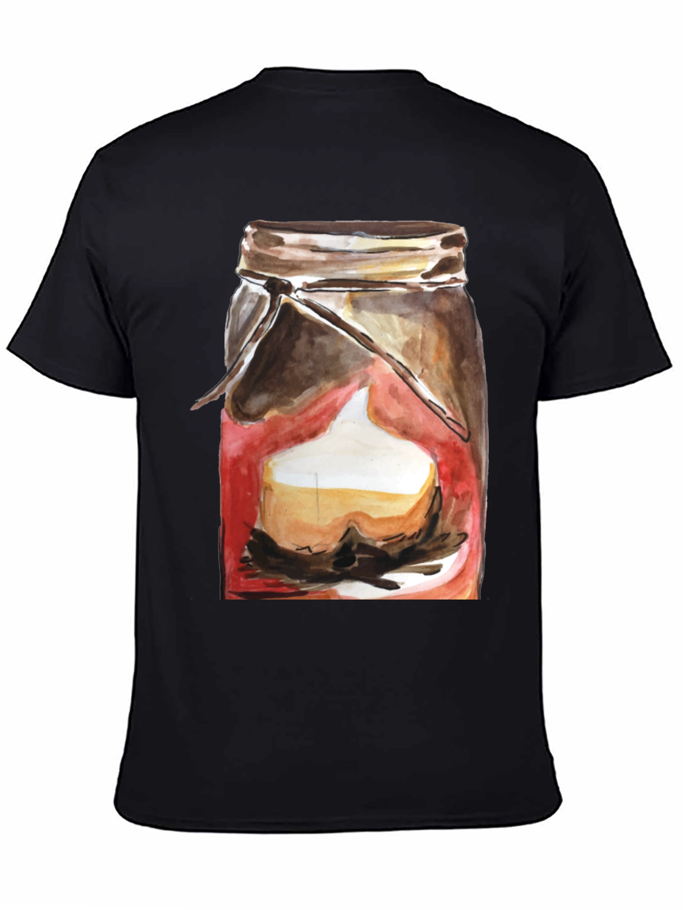 Mason Jar Dessert Graphic Tee - Black