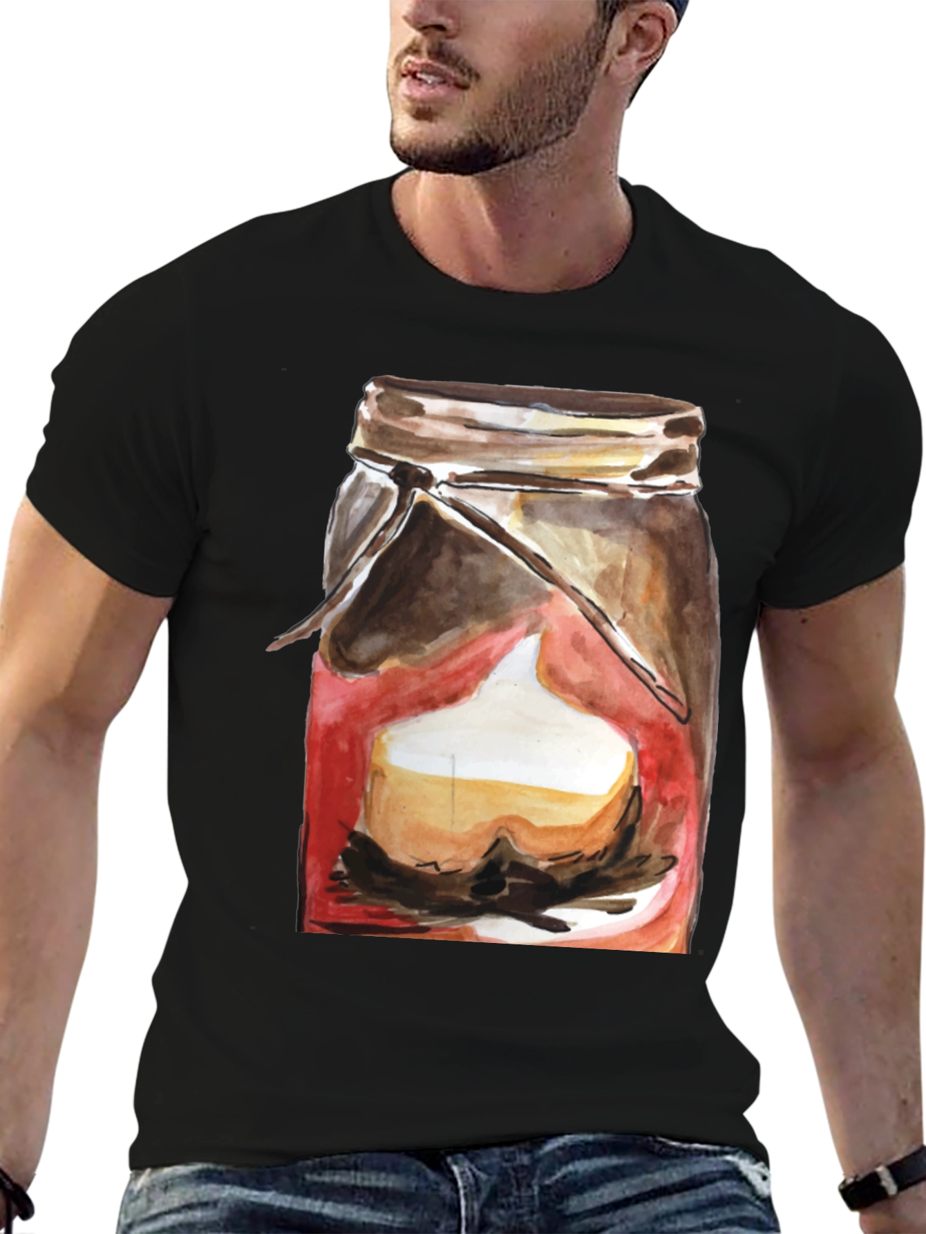 Mason Jar Dessert Graphic Tee - Black