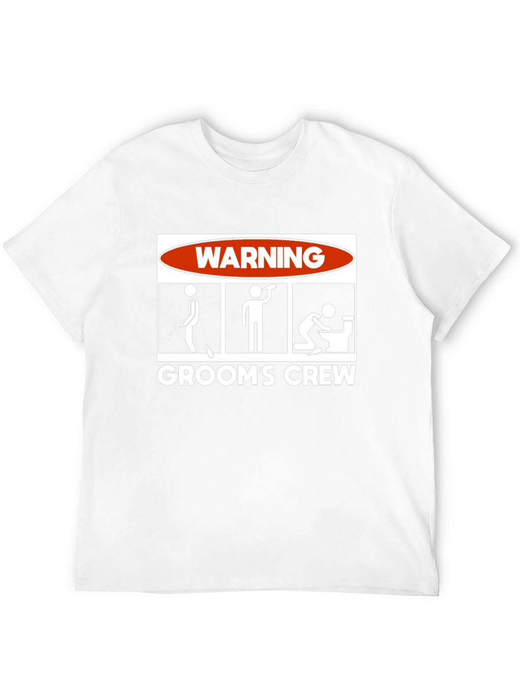 Grooms Crew Warning Graphic Novelty T-Shirt