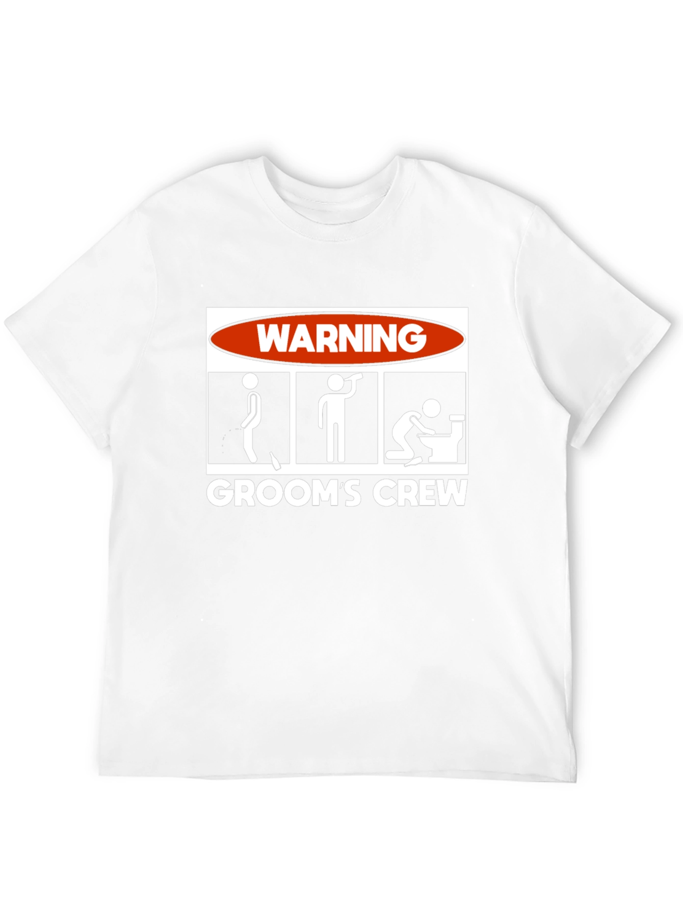 Grooms Crew Warning Graphic Novelty T-Shirt