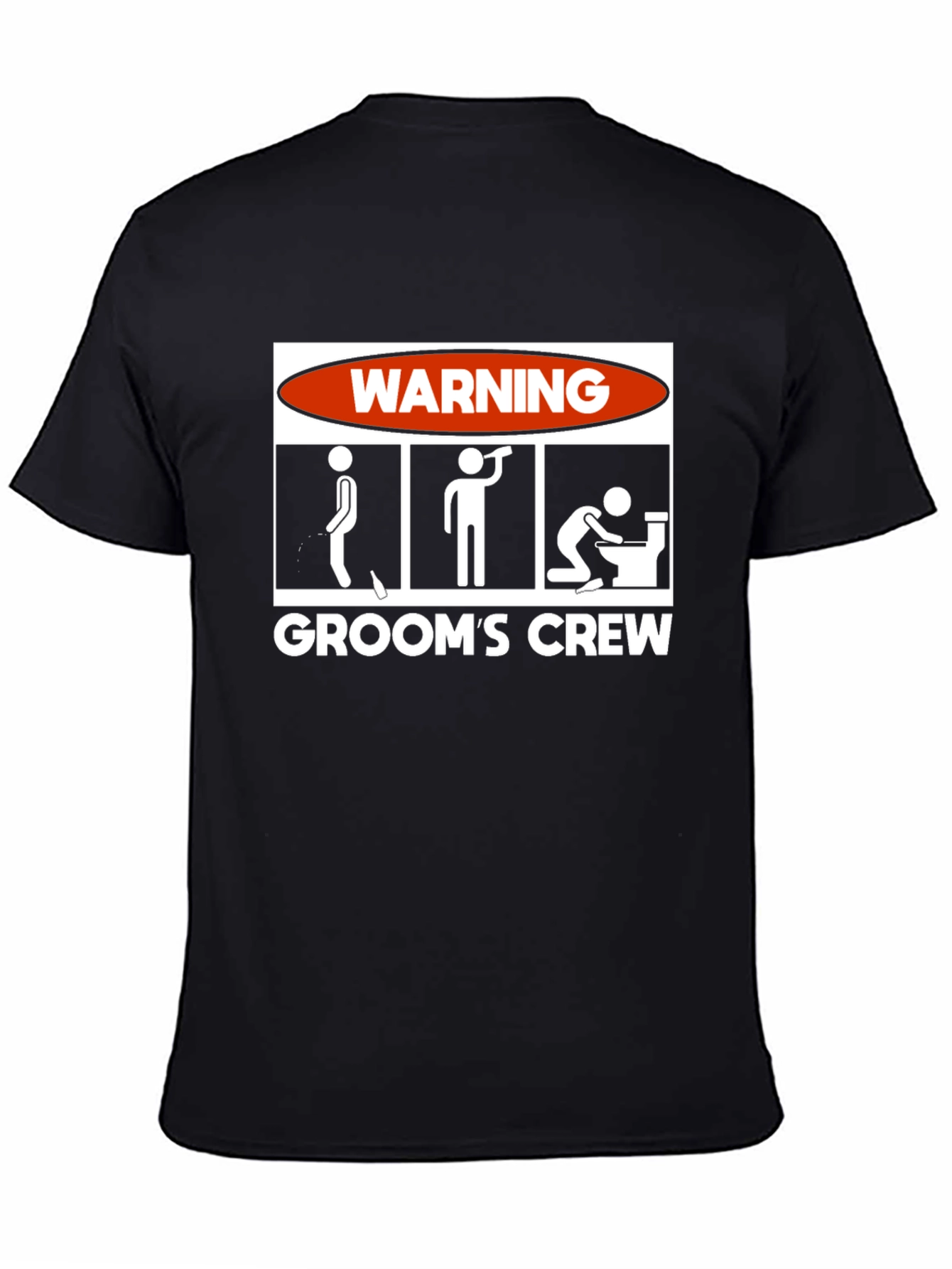 Grooms Crew Warning Graphic Novelty T-Shirt