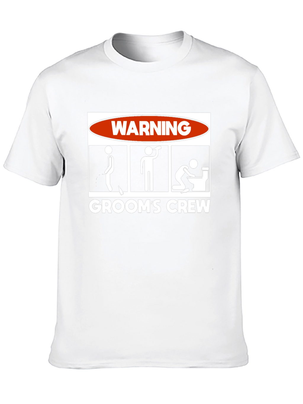 Grooms Crew Warning Graphic Novelty T-Shirt