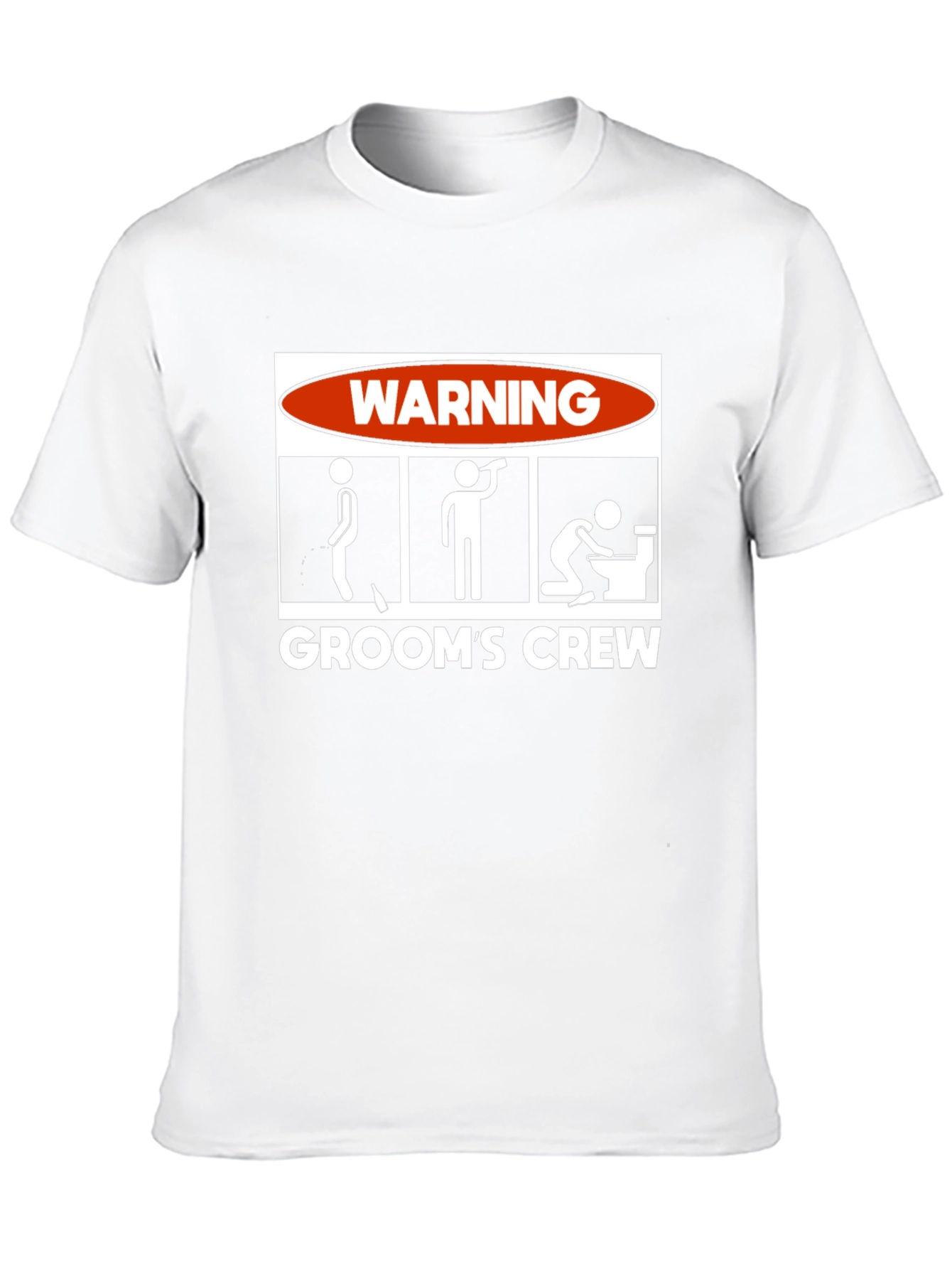 Grooms Crew Warning Graphic Novelty T-Shirt