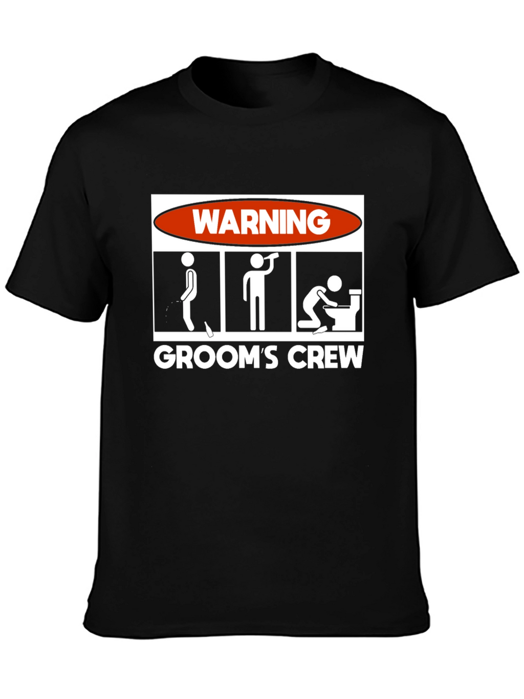 Grooms Crew Warning Graphic Novelty T-Shirt