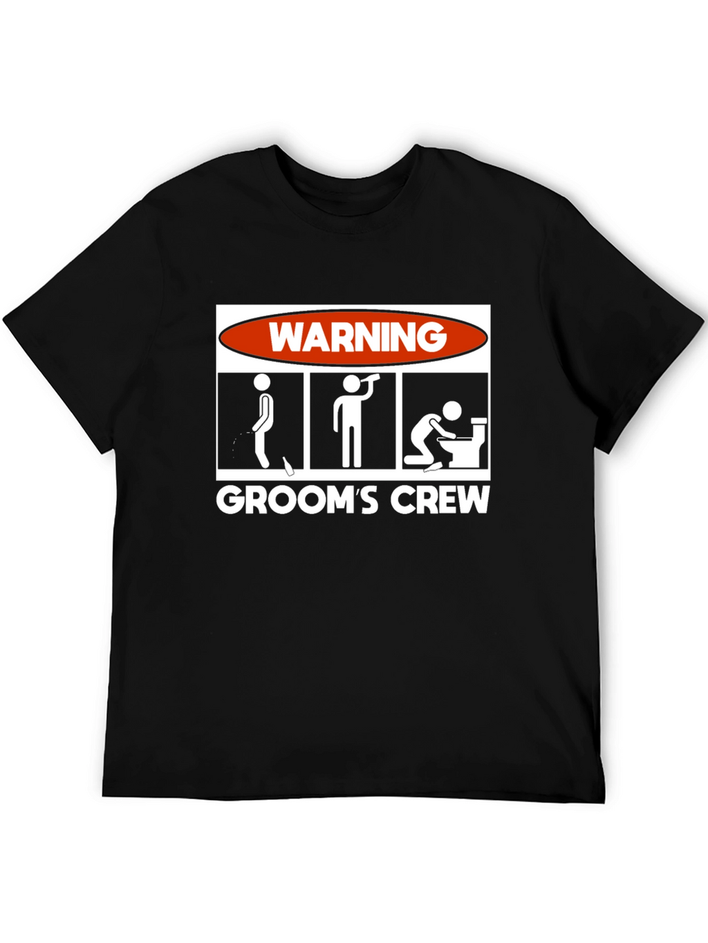 Grooms Crew Warning Graphic Novelty T-Shirt