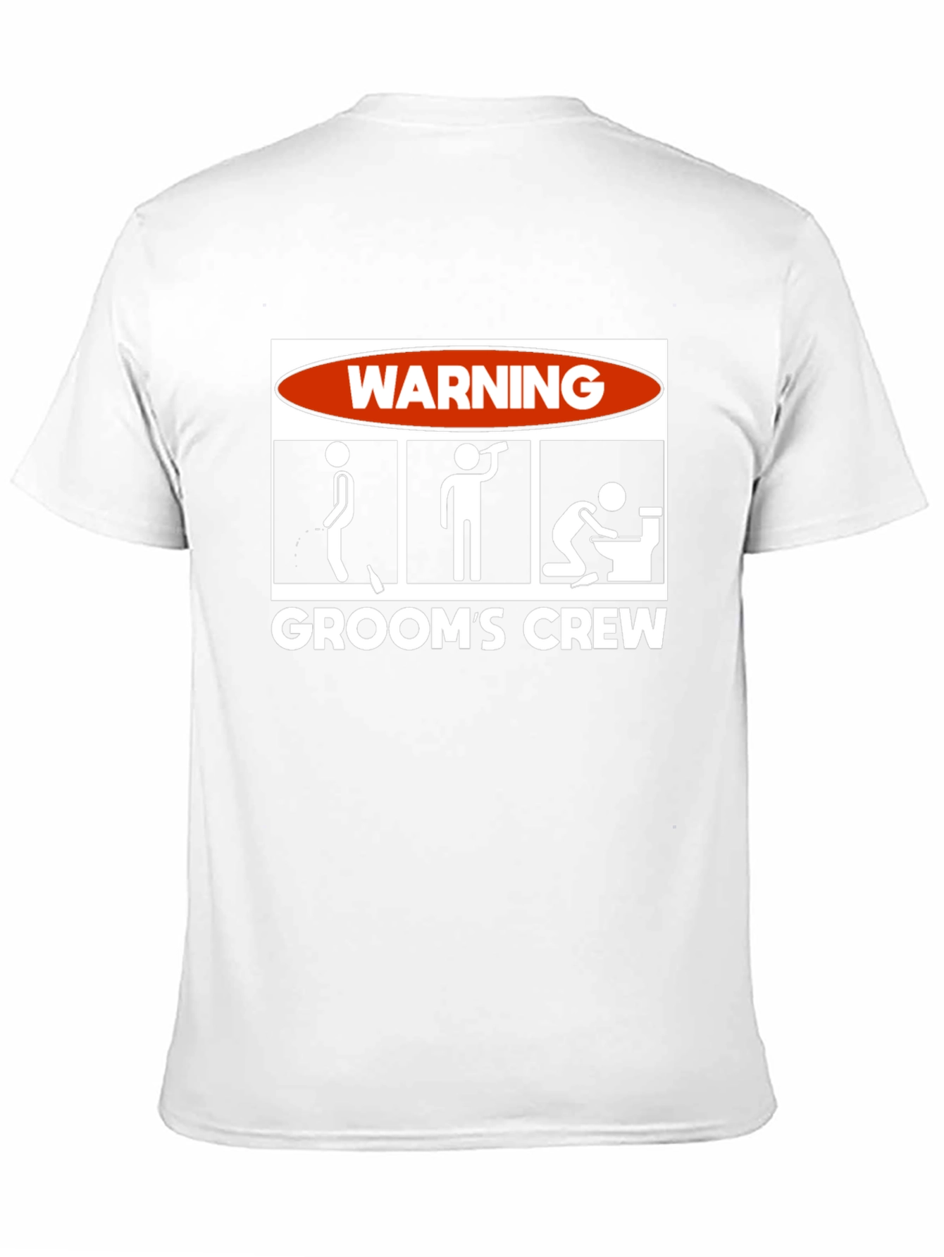 Grooms Crew Warning Graphic Novelty T-Shirt