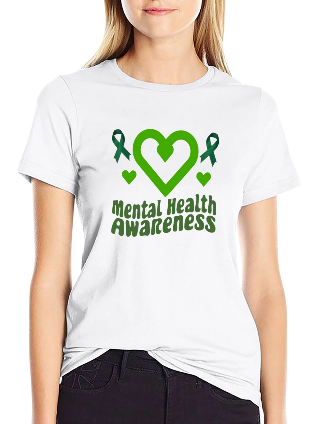 Mental Health Awareness Ribbon Heart T-Shirt