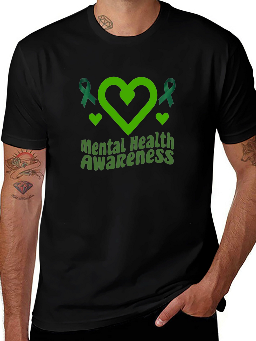 Mental Health Awareness Ribbon Heart T-Shirt