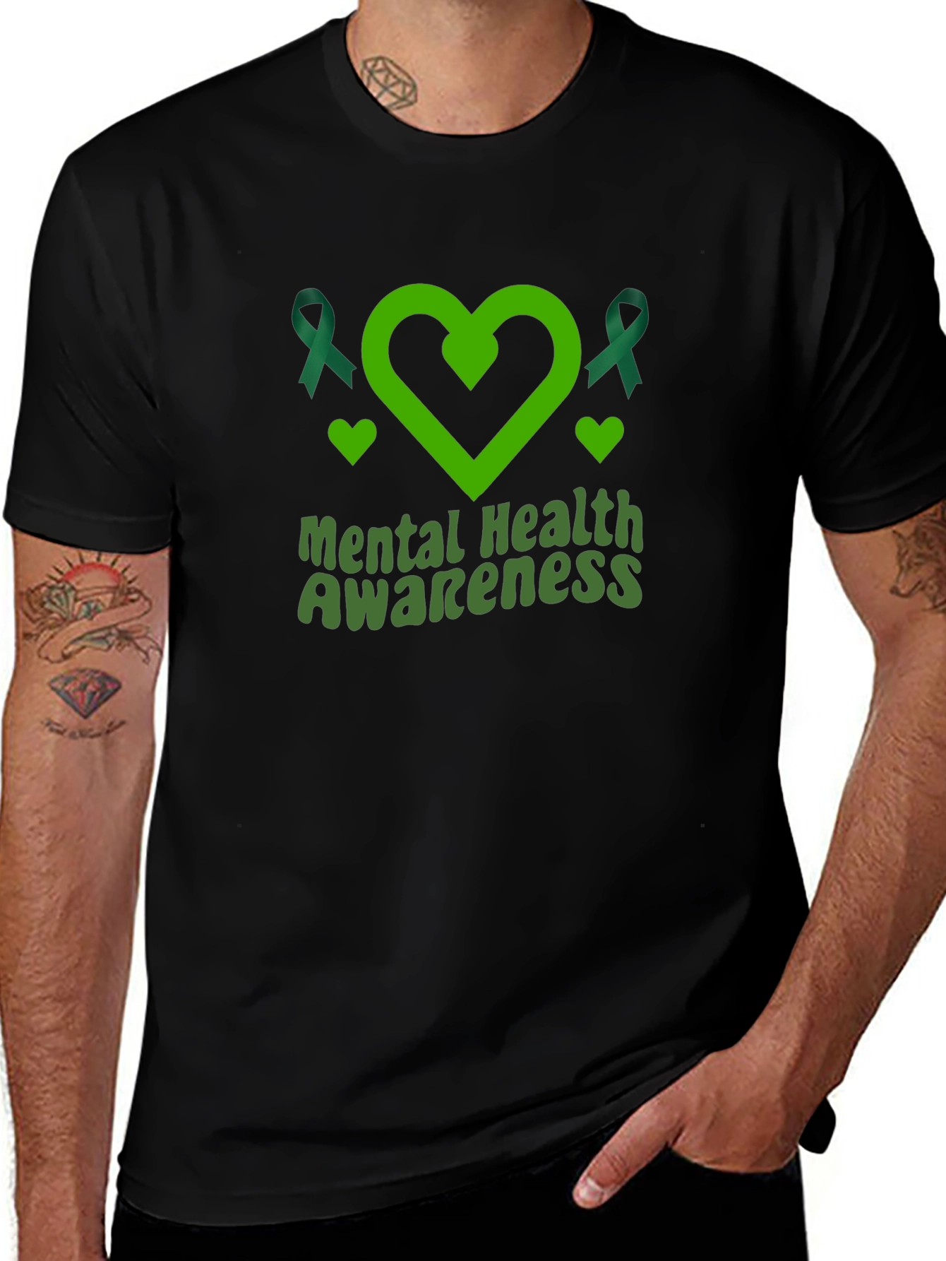 Mental Health Awareness Ribbon Heart T-Shirt