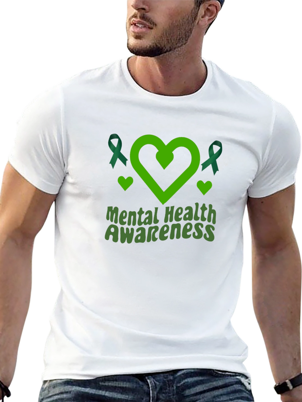 Mental Health Awareness Ribbon Heart T-Shirt