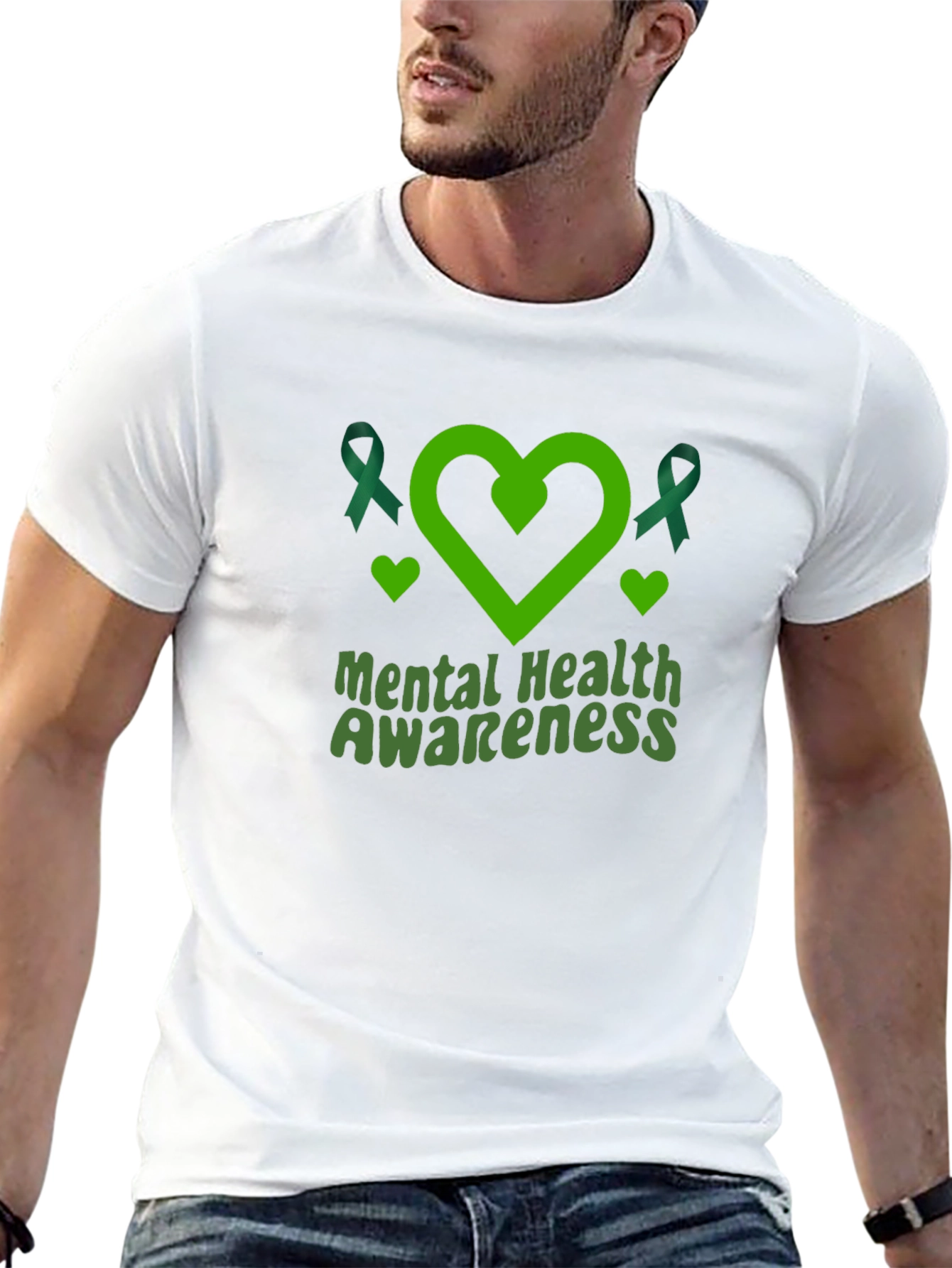 Mental Health Awareness Ribbon Heart T-Shirt
