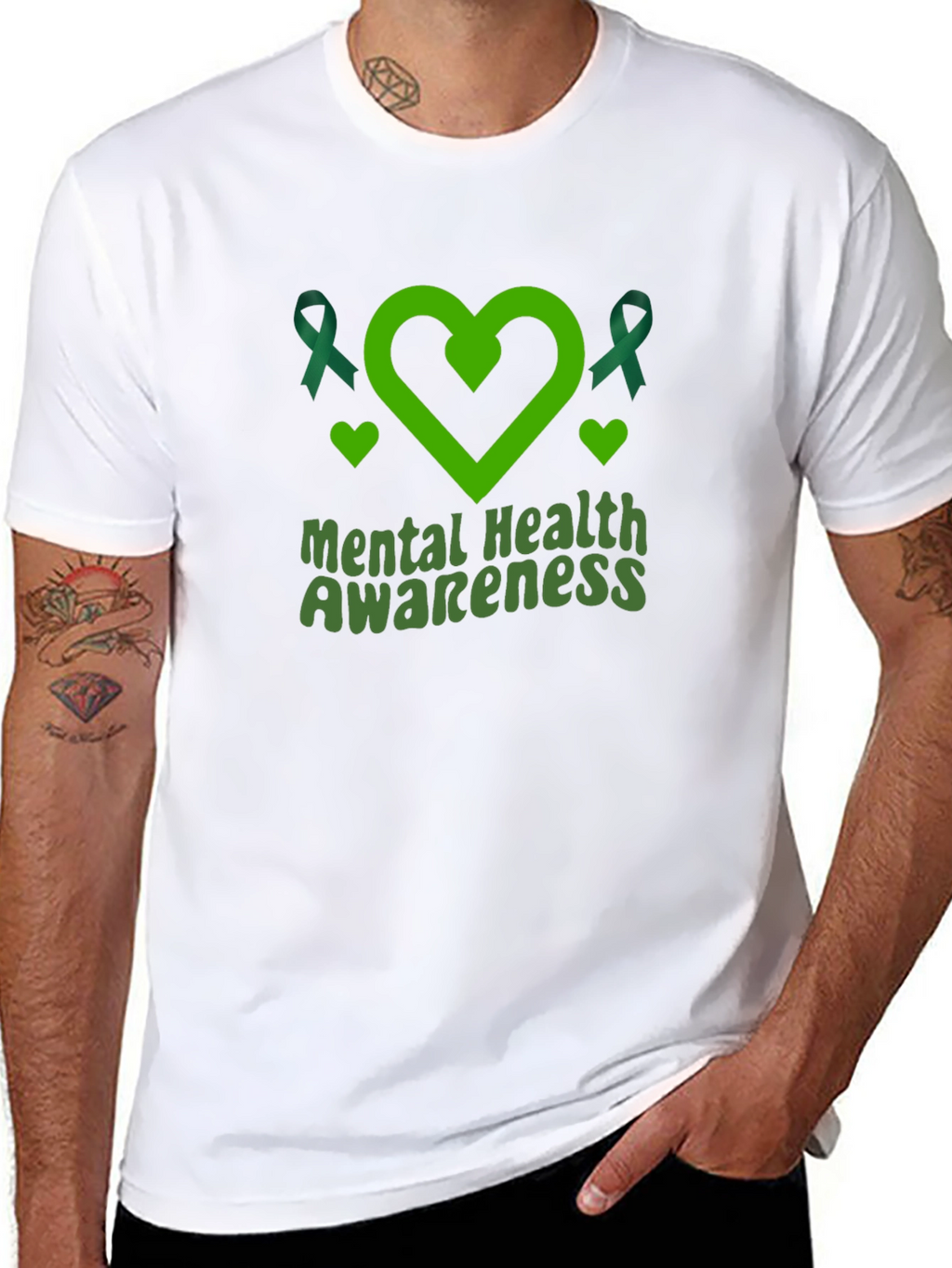Mental Health Awareness Ribbon Heart T-Shirt