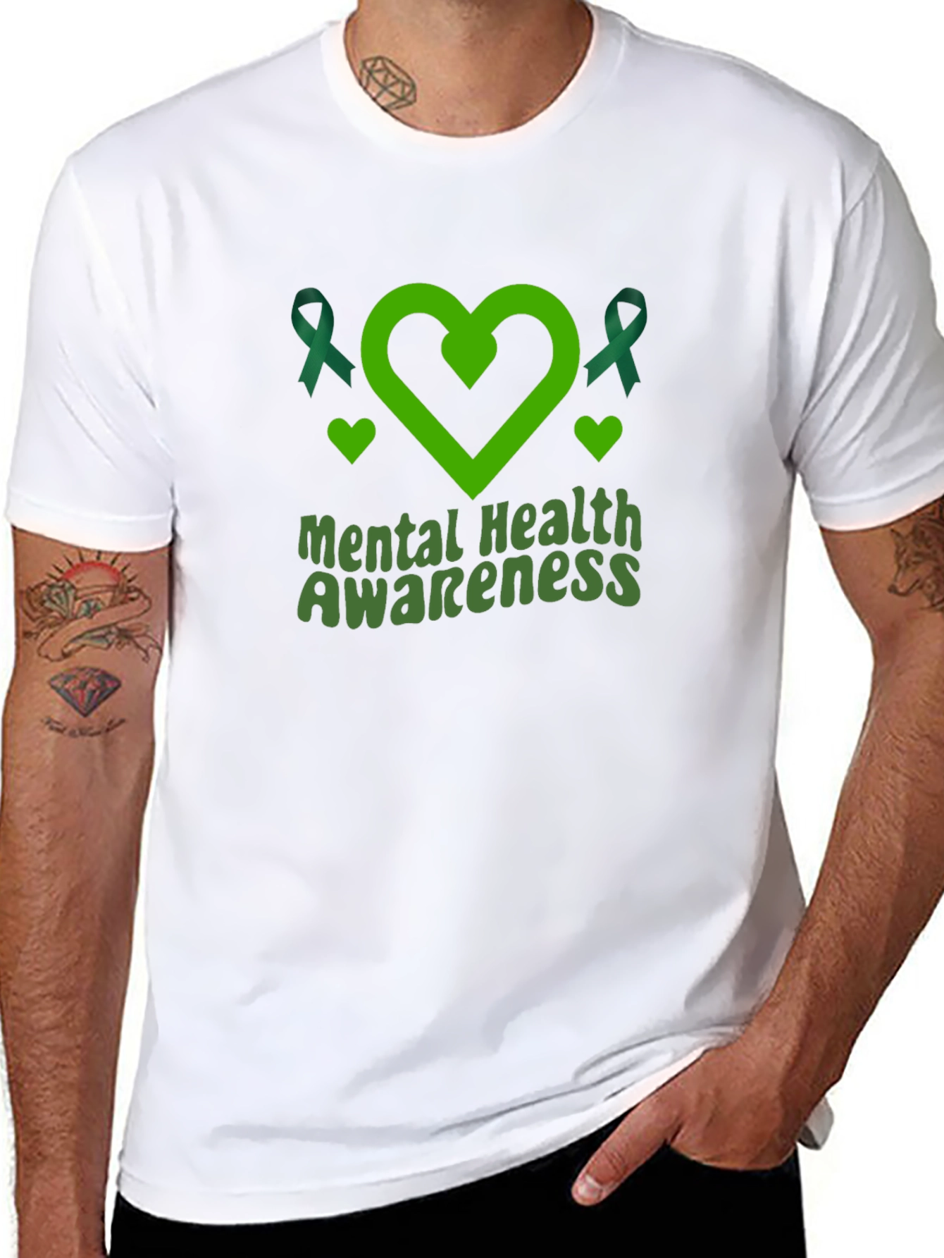 Mental Health Awareness Ribbon Heart T-Shirt