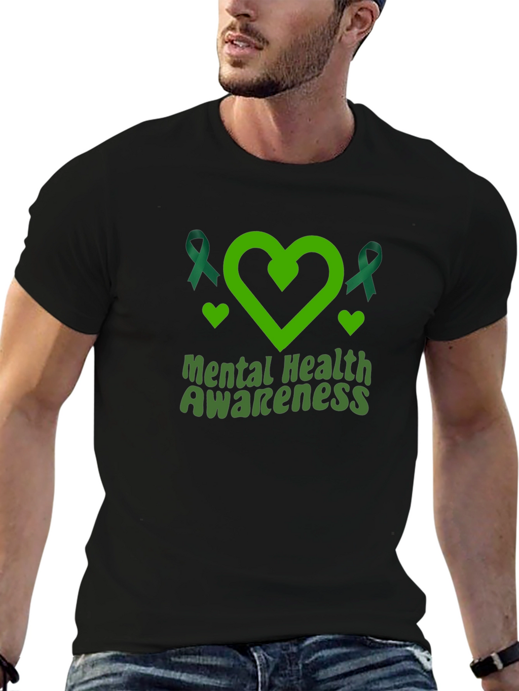 Mental Health Awareness Ribbon Heart T-Shirt