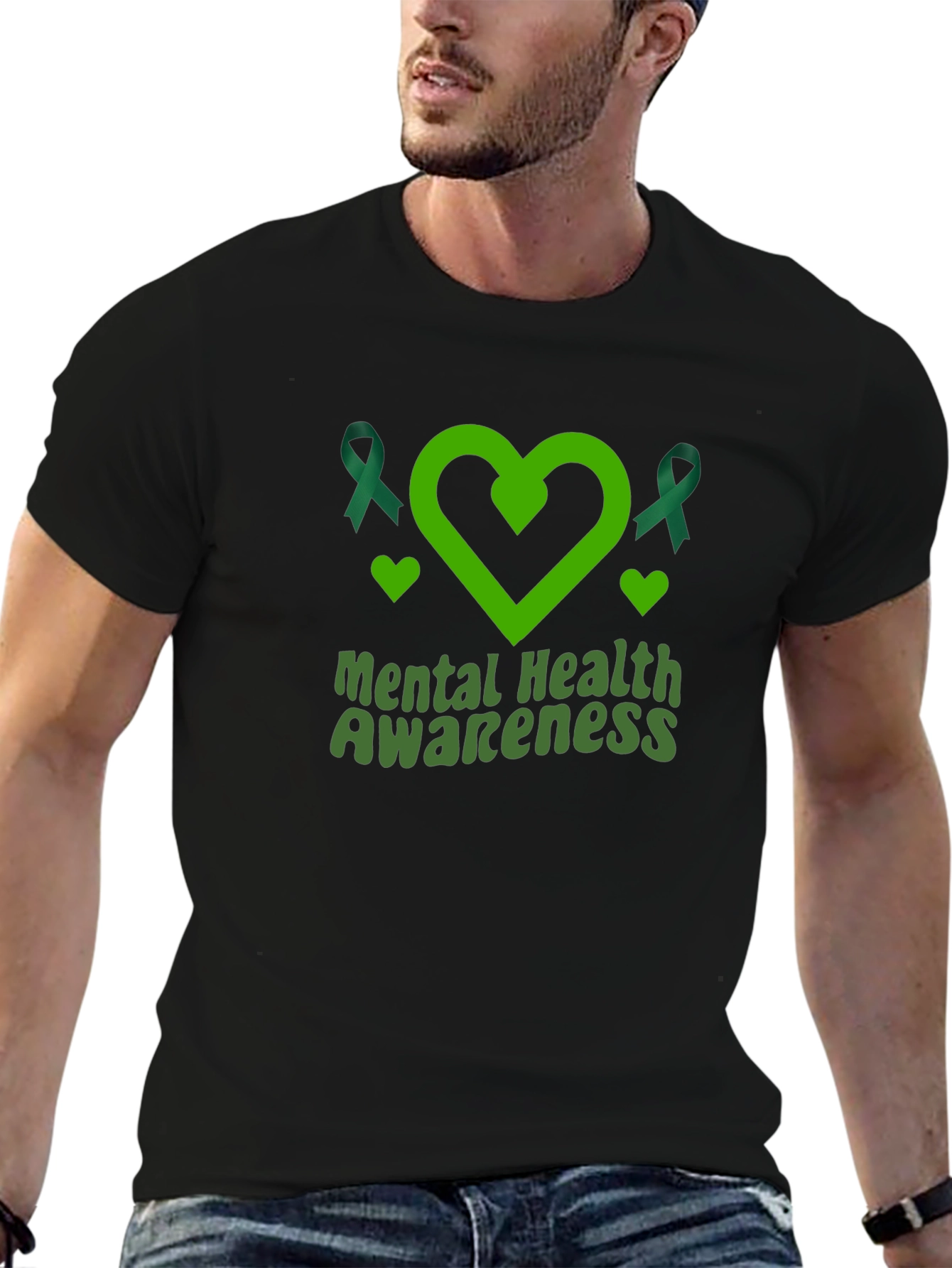 Mental Health Awareness Ribbon Heart T-Shirt