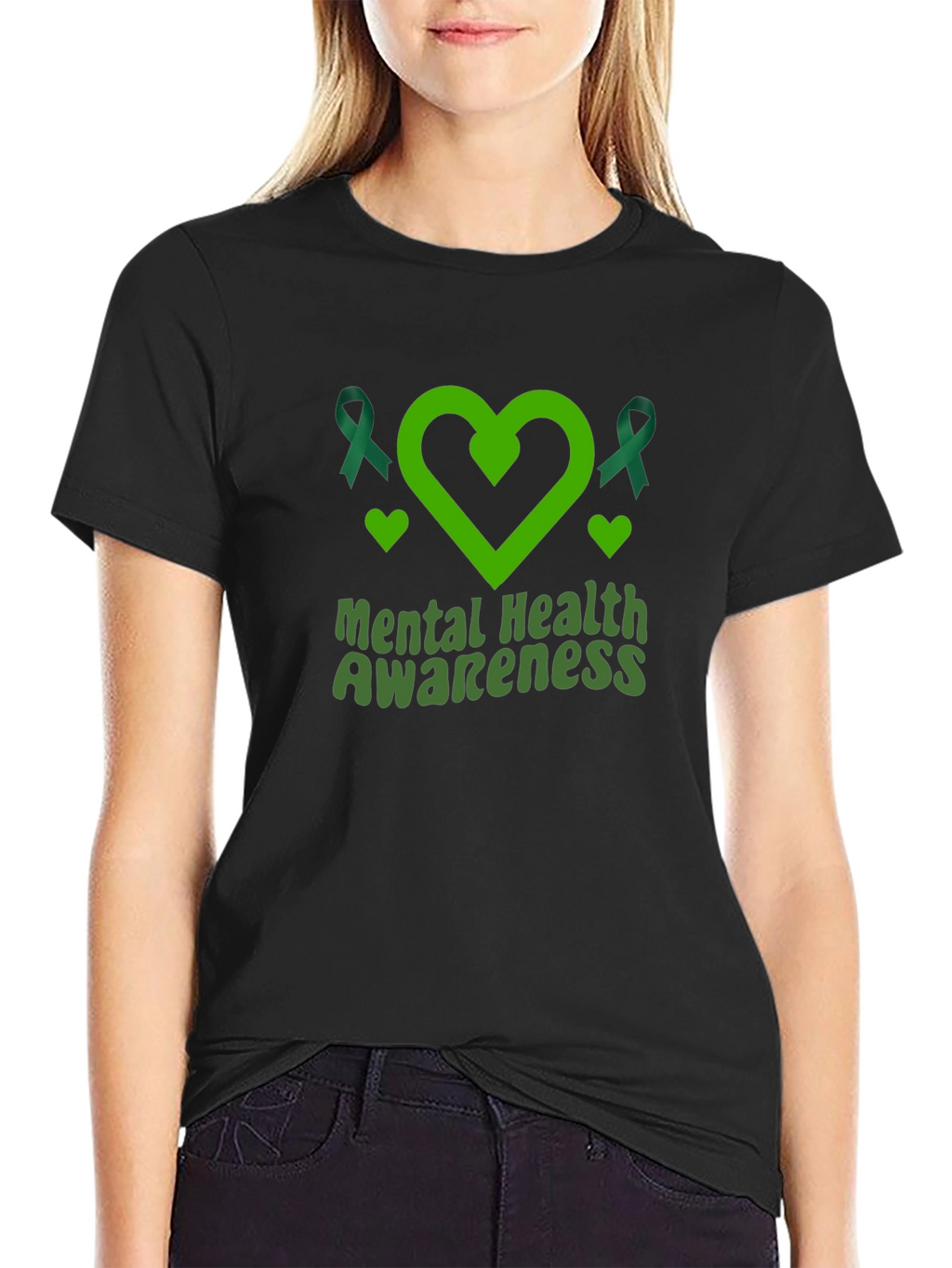 Mental Health Awareness Ribbon Heart T-Shirt