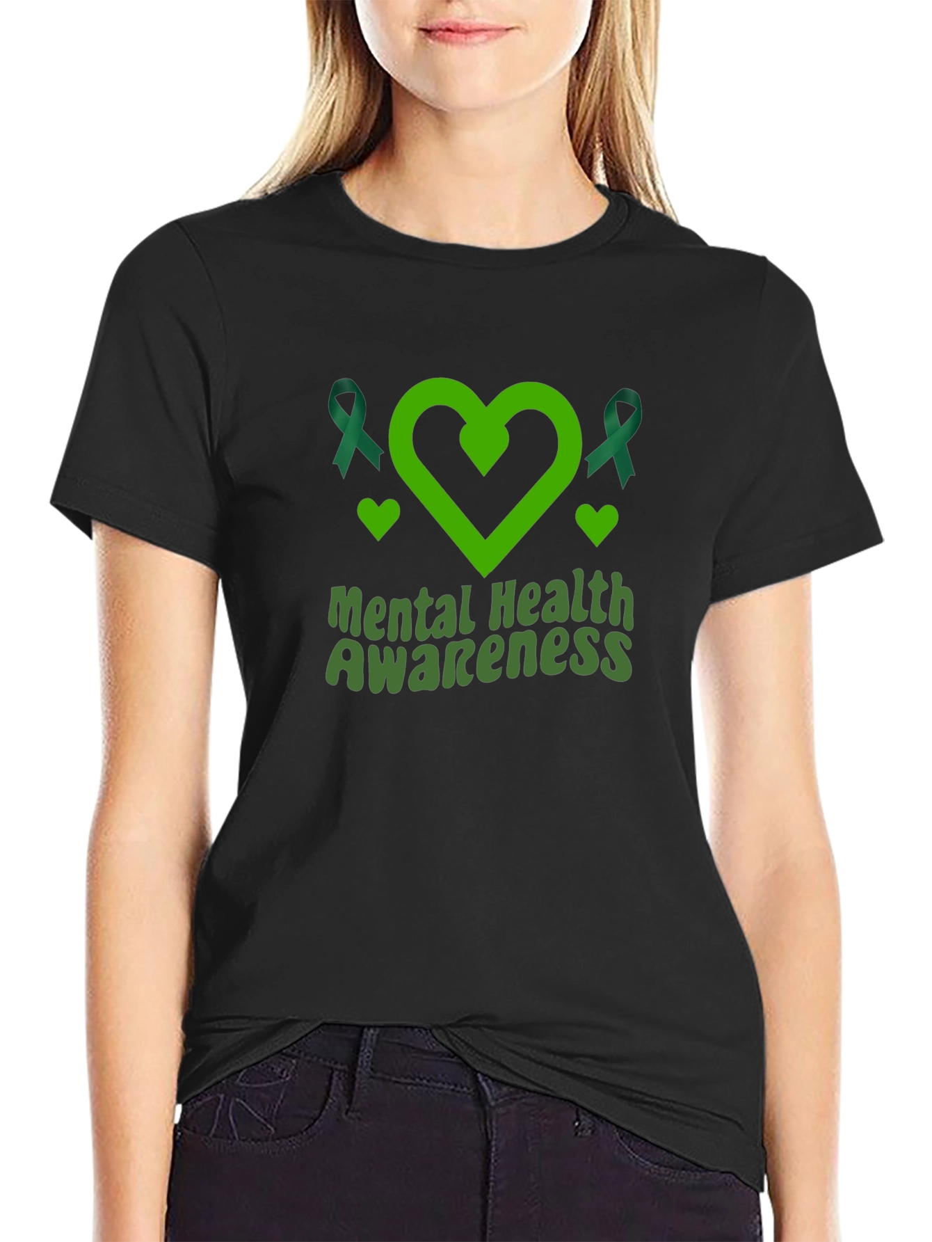 Mental Health Awareness Ribbon Heart T-Shirt