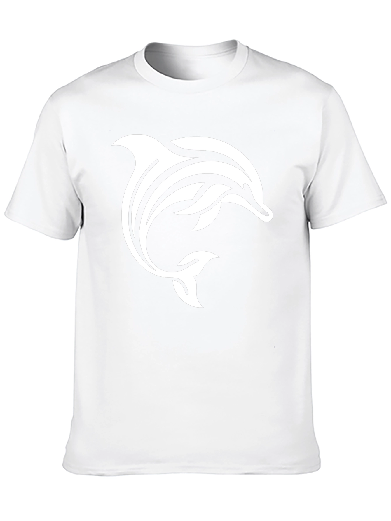 Black T-Shirt with White Dolphin Design