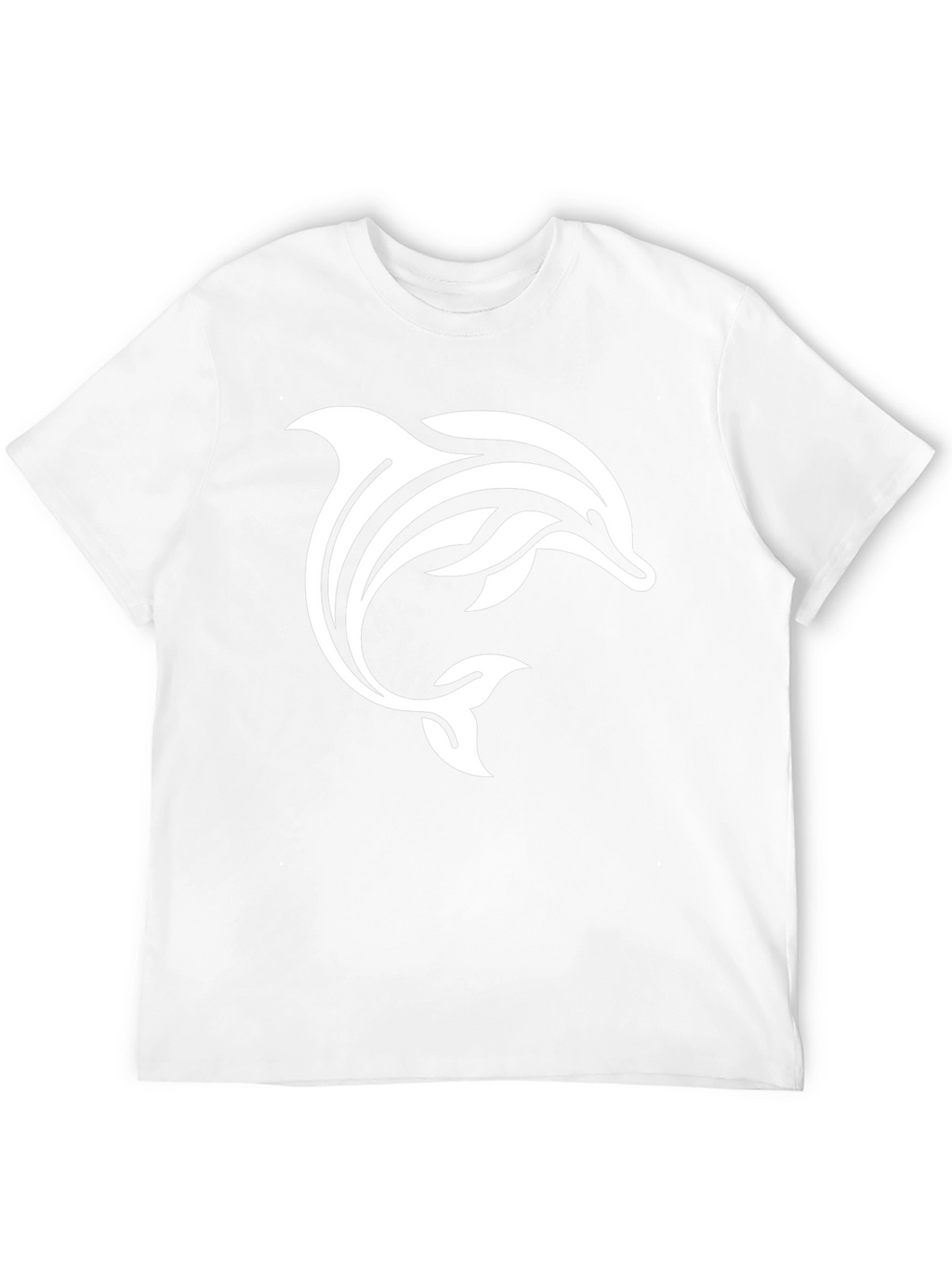 Black T-Shirt with White Dolphin Design