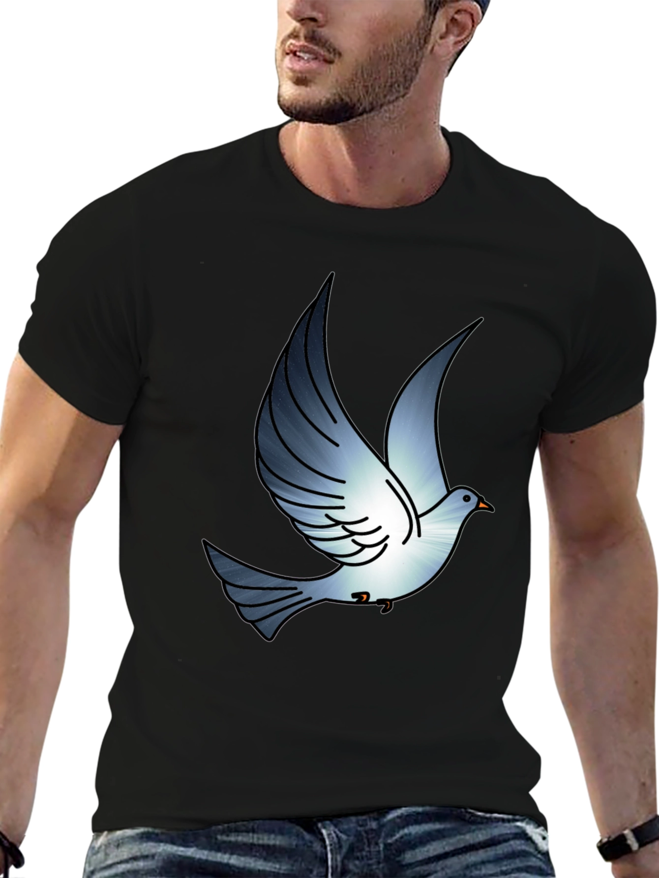 Dove Graphic Print Black T-Shirt