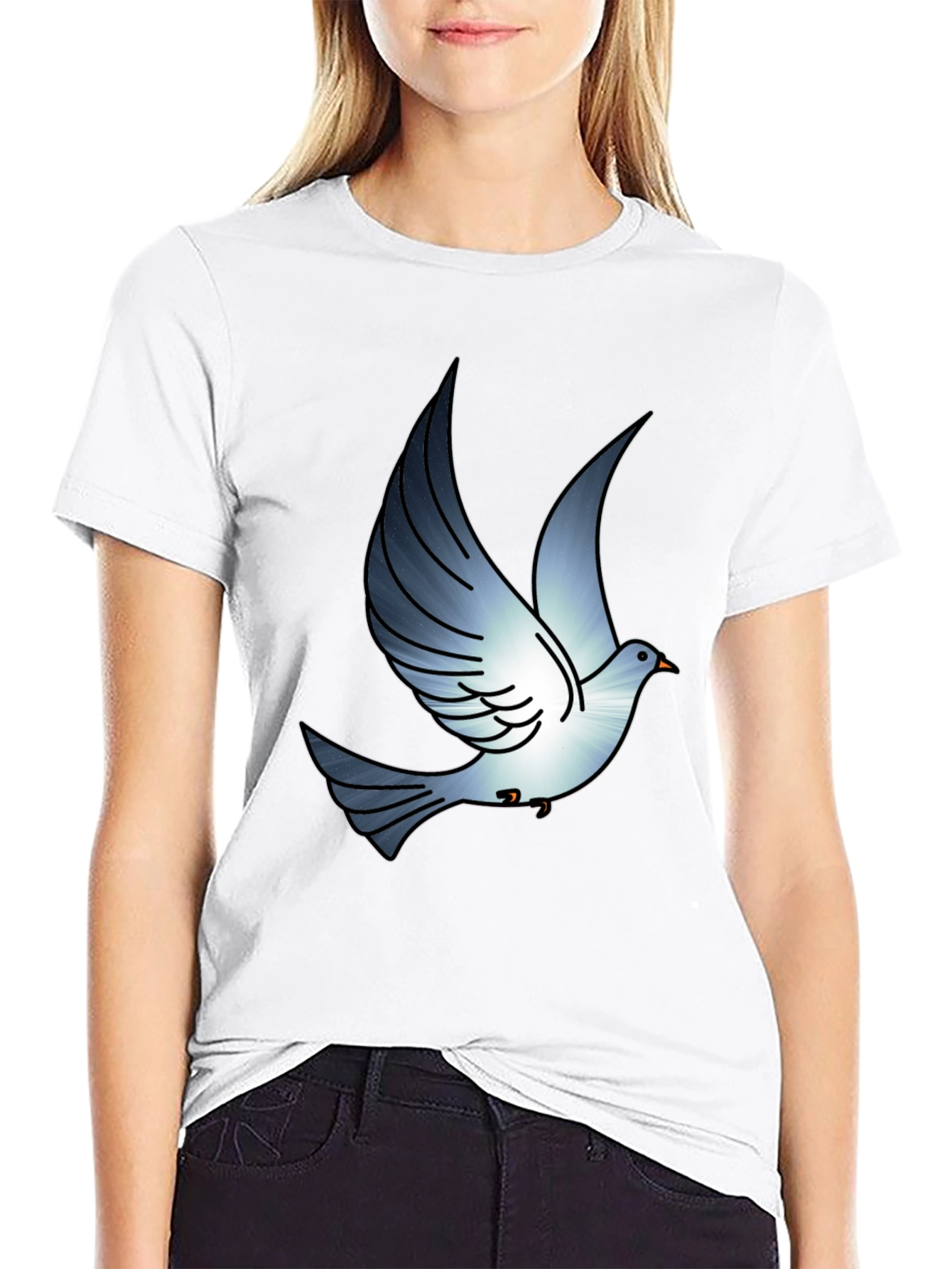 Dove Graphic Print Black T-Shirt