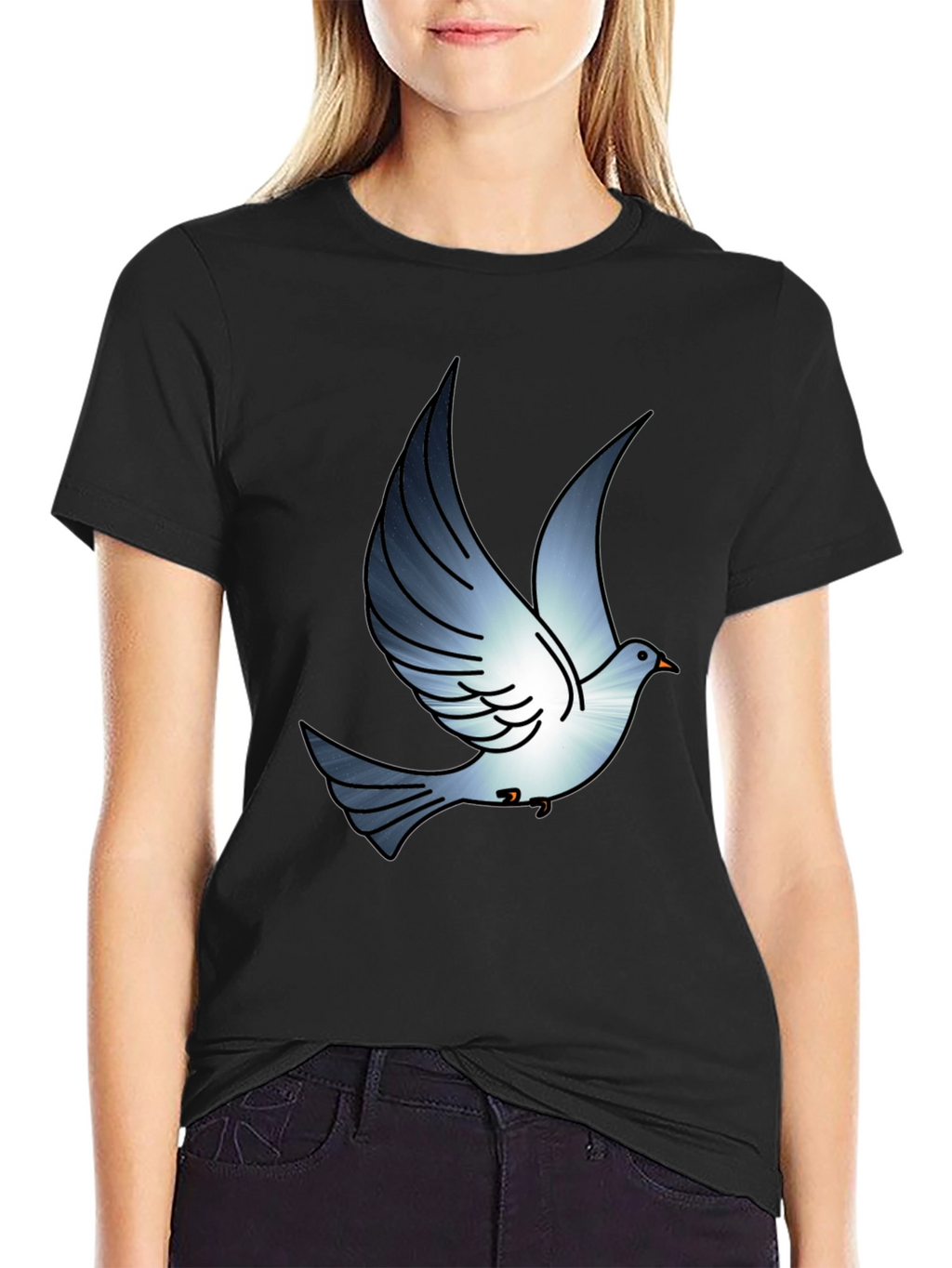 Dove Graphic Print Black T-Shirt