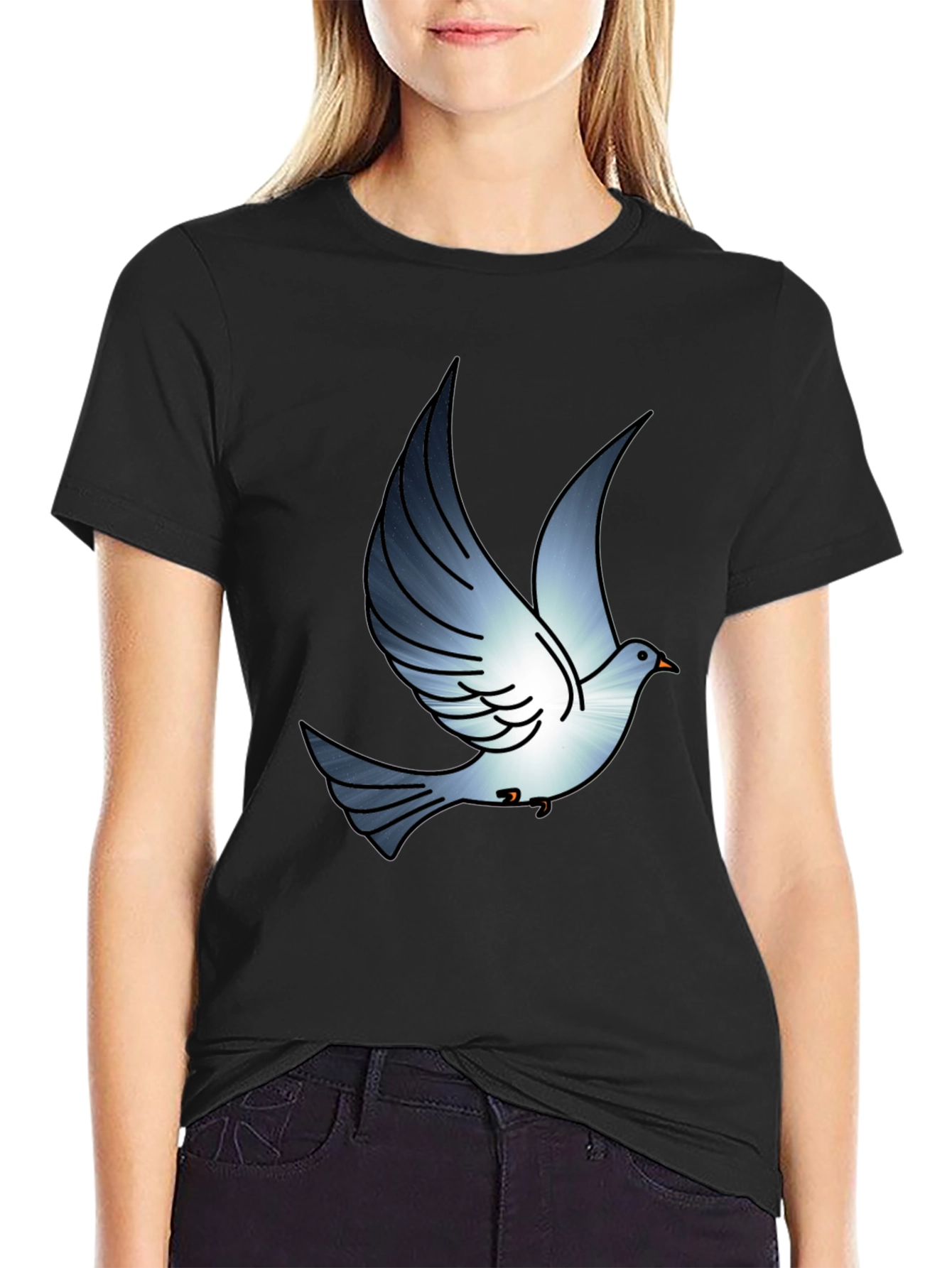 Dove Graphic Print Black T-Shirt