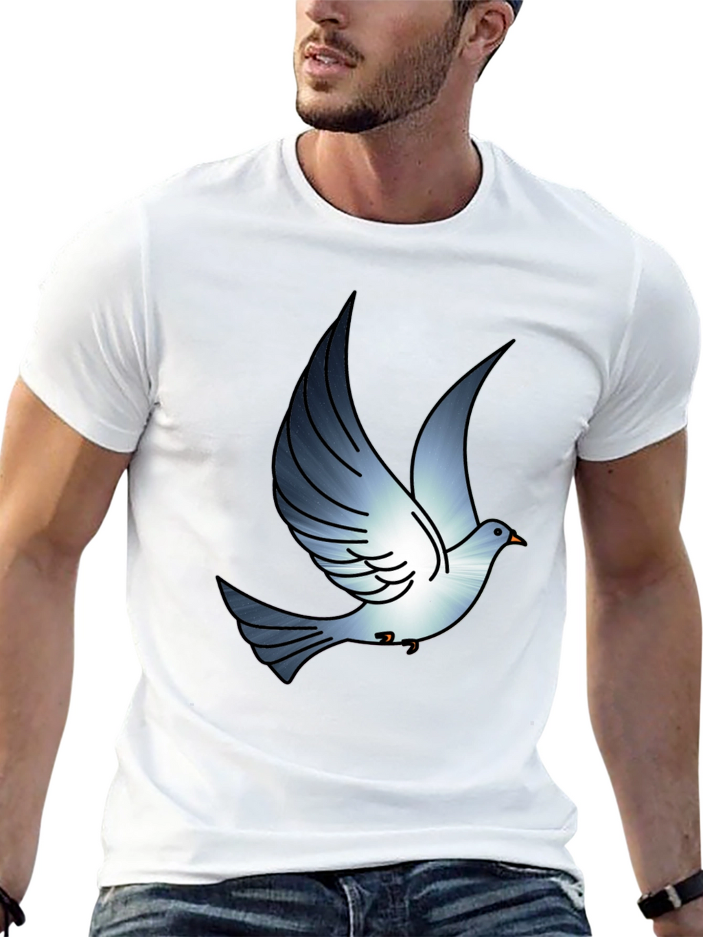 Dove Graphic Print Black T-Shirt