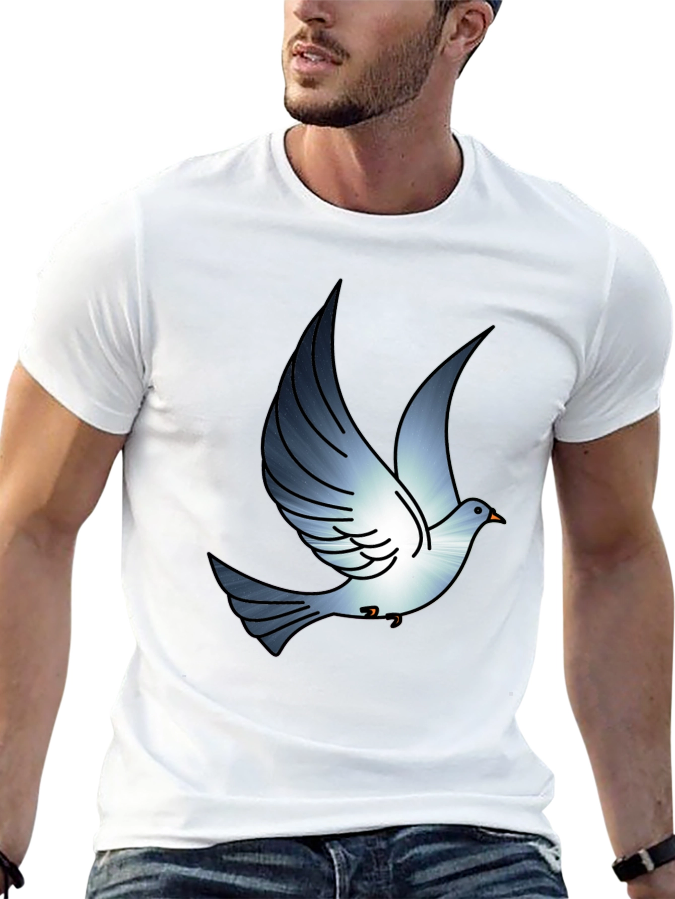 Dove Graphic Print Black T-Shirt