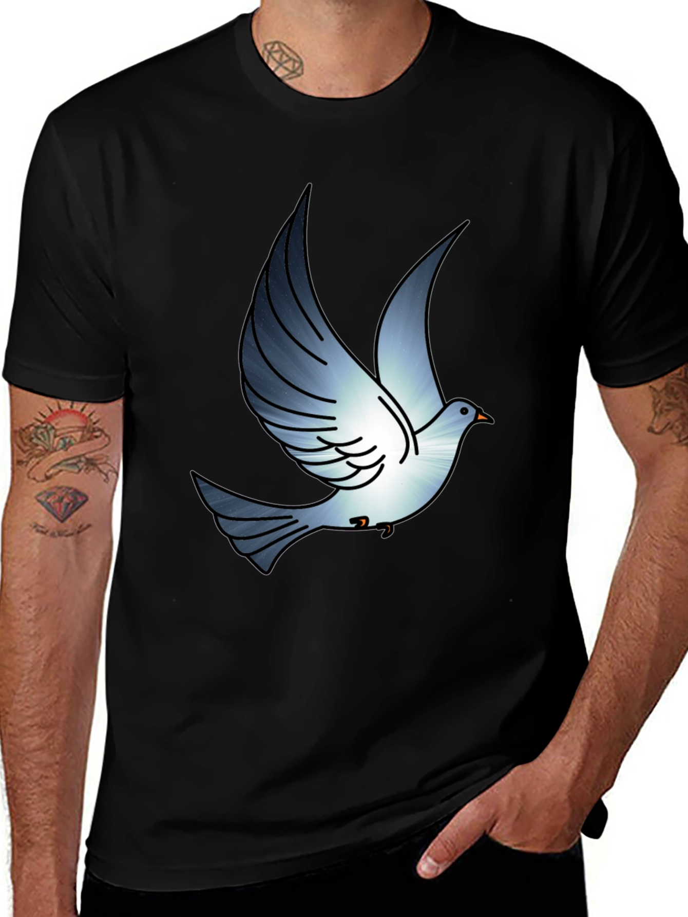 Dove Graphic Print Black T-Shirt