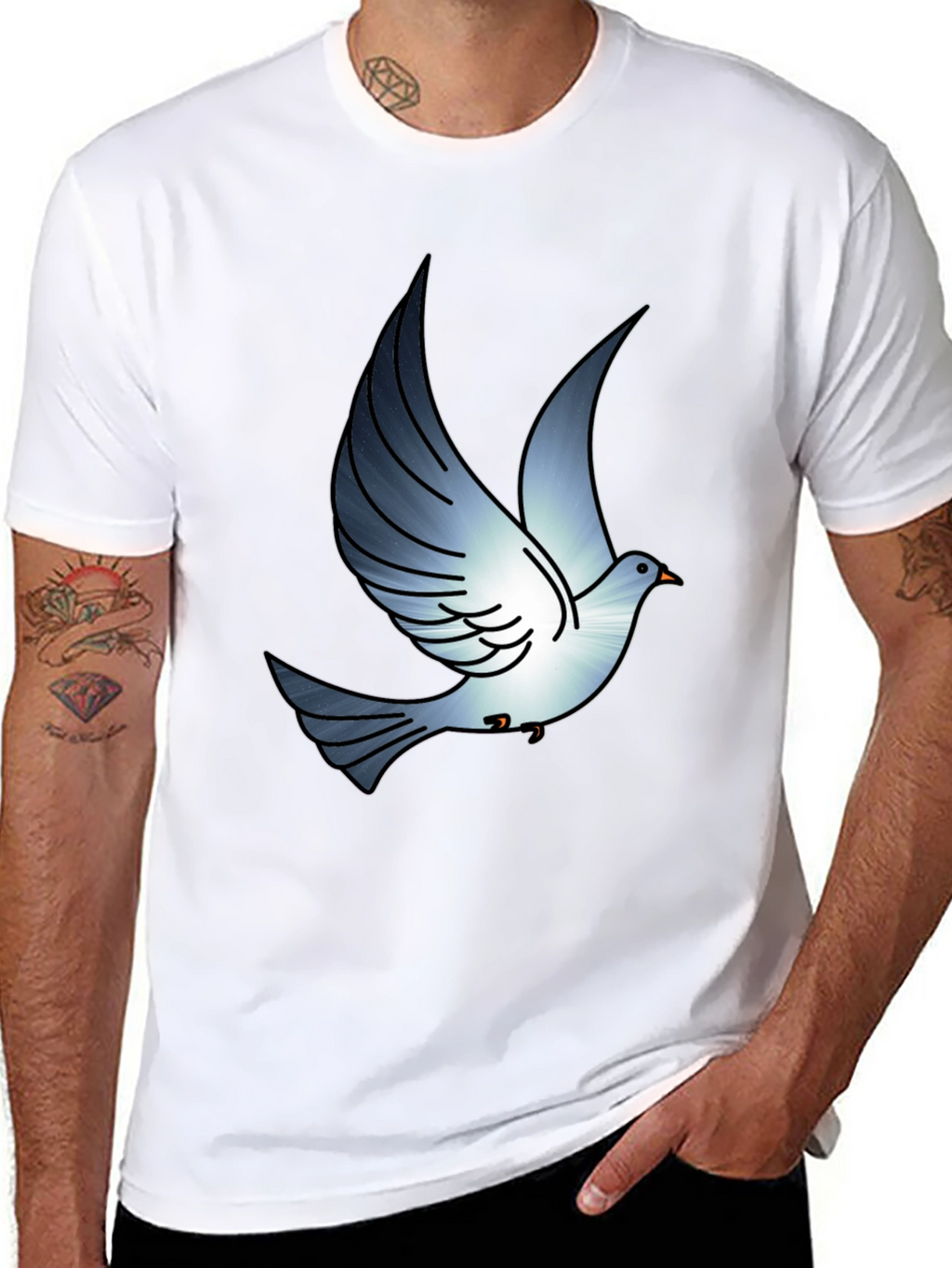 Dove Graphic Print Black T-Shirt