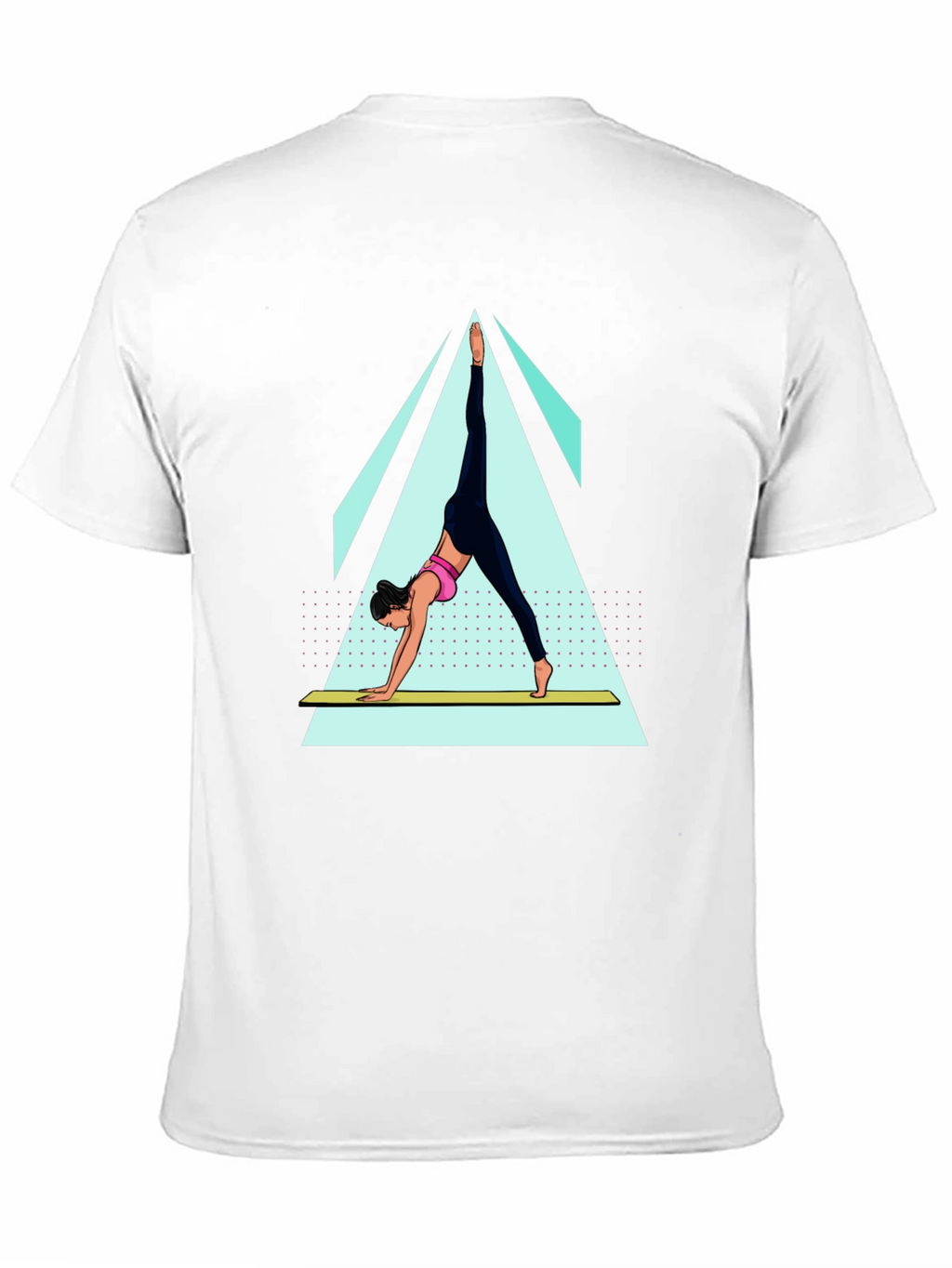Yoga Pose Graphic Tee - Black Cotton Blend Shirt