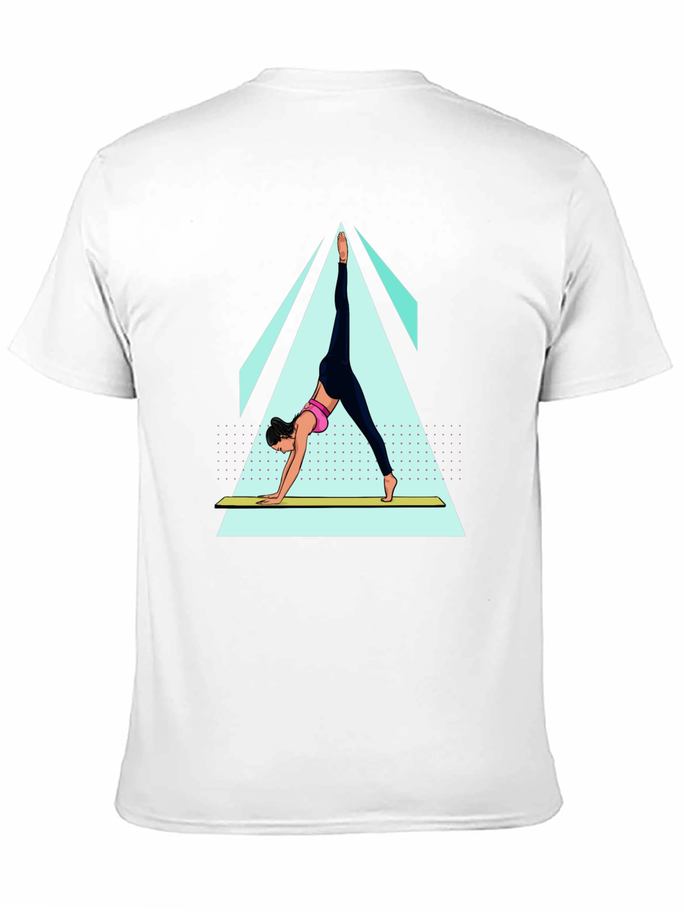Yoga Pose Graphic Tee - Black Cotton Blend Shirt