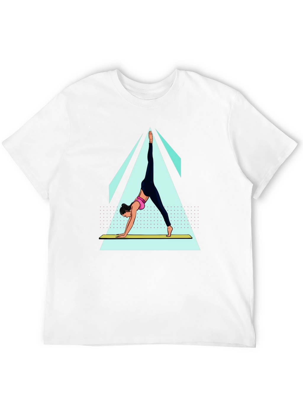 Yoga Pose Graphic Tee - Black Cotton Blend Shirt