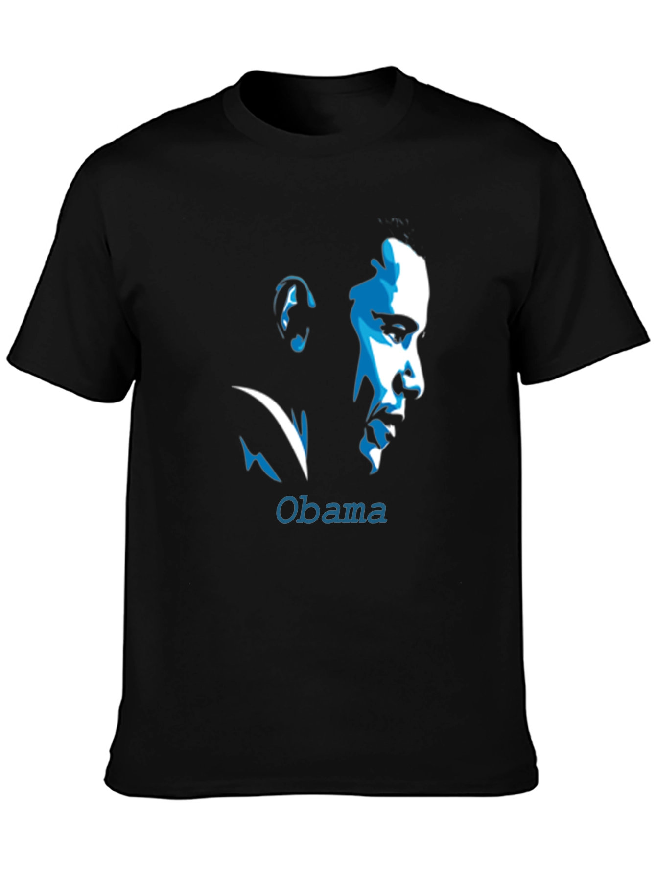 Obama Portrait Graphic Tee - Cool Black T-Shirt