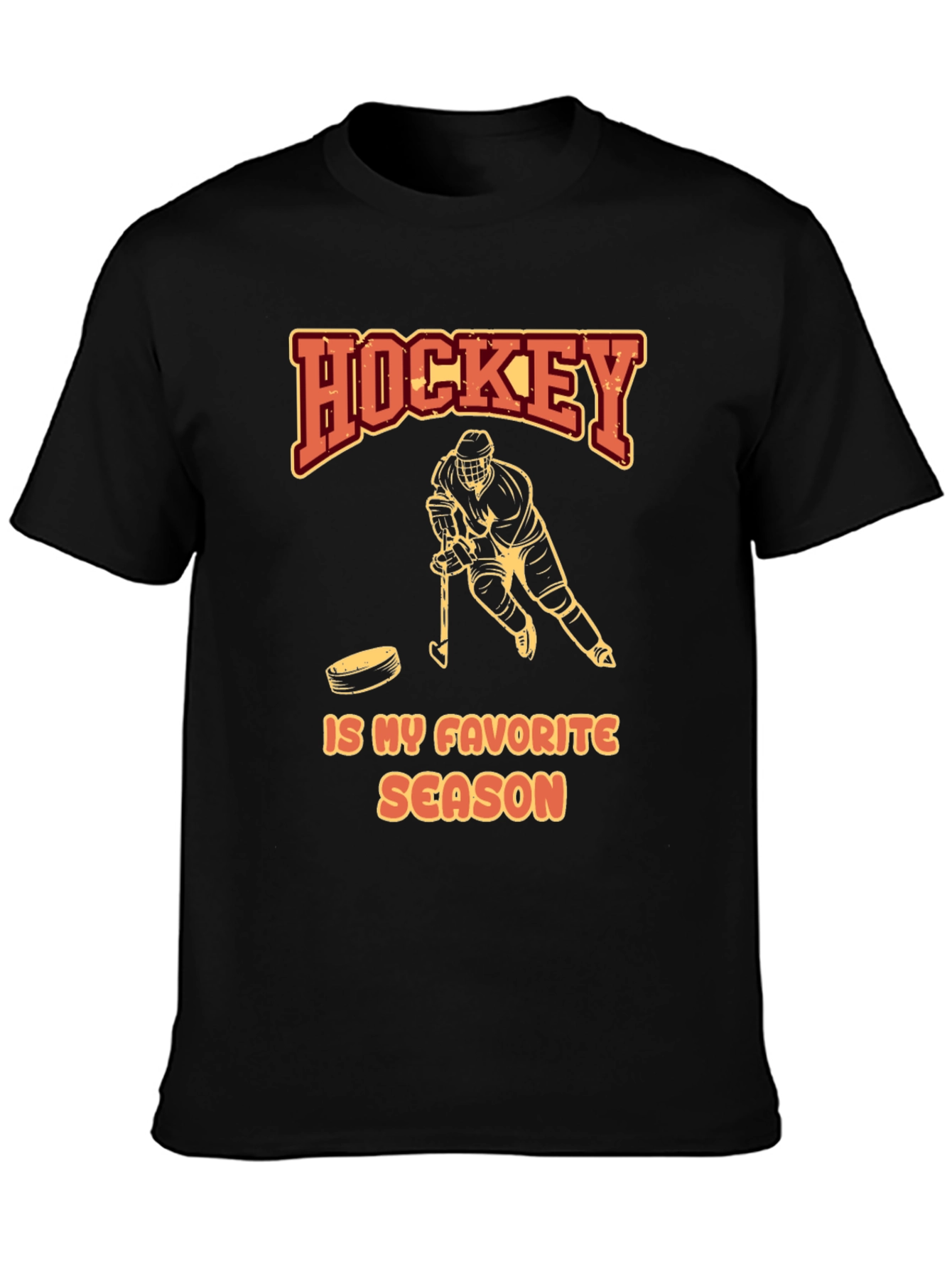 Hockey Is My Favorite Season Black T-Shirt