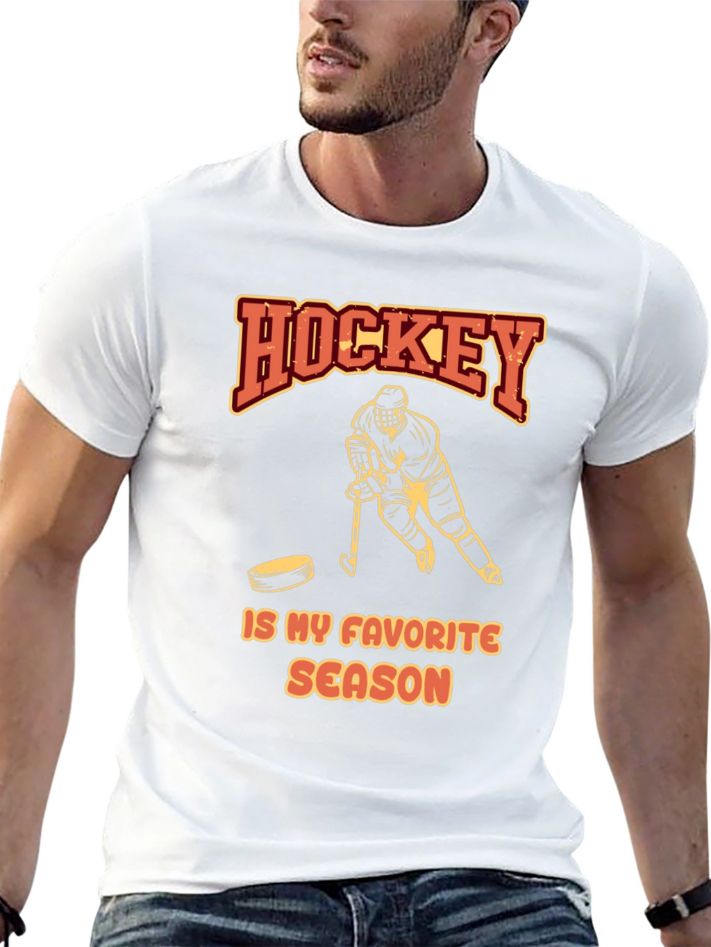 Hockey Is My Favorite Season Black T-Shirt