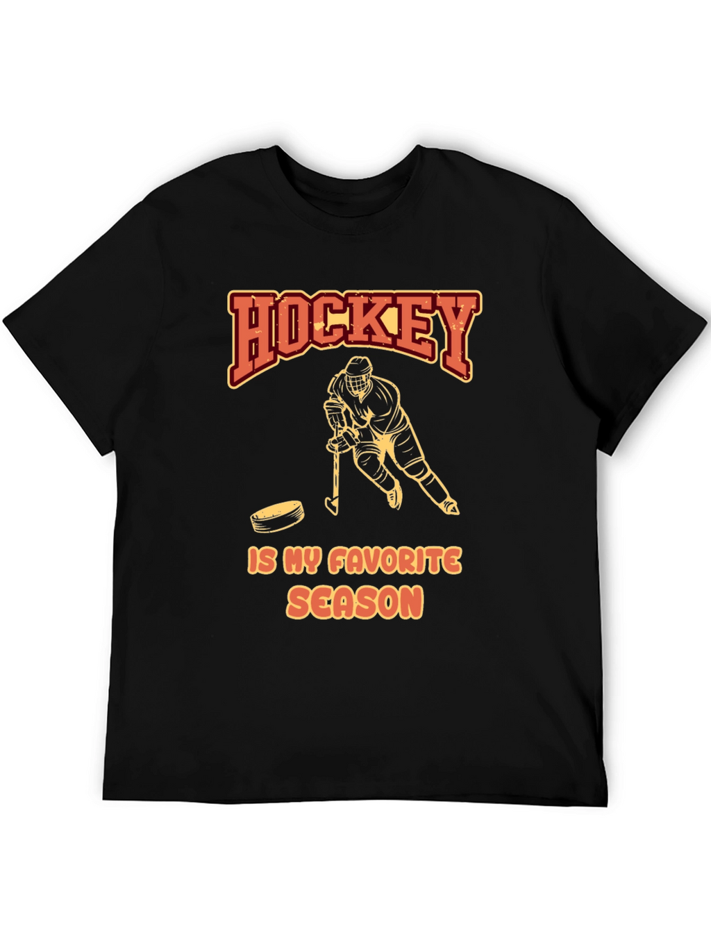 Hockey Is My Favorite Season Black T-Shirt
