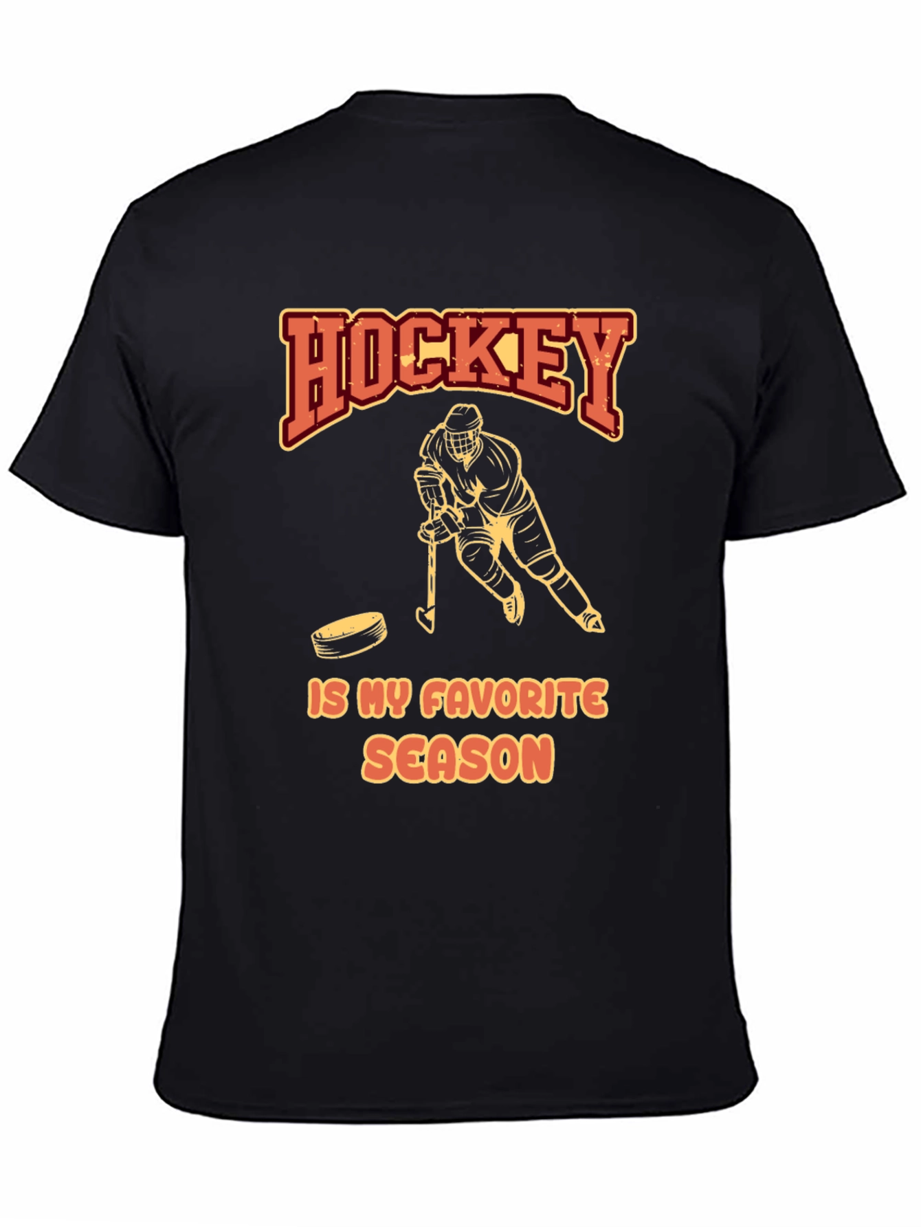 Hockey Is My Favorite Season Black T-Shirt