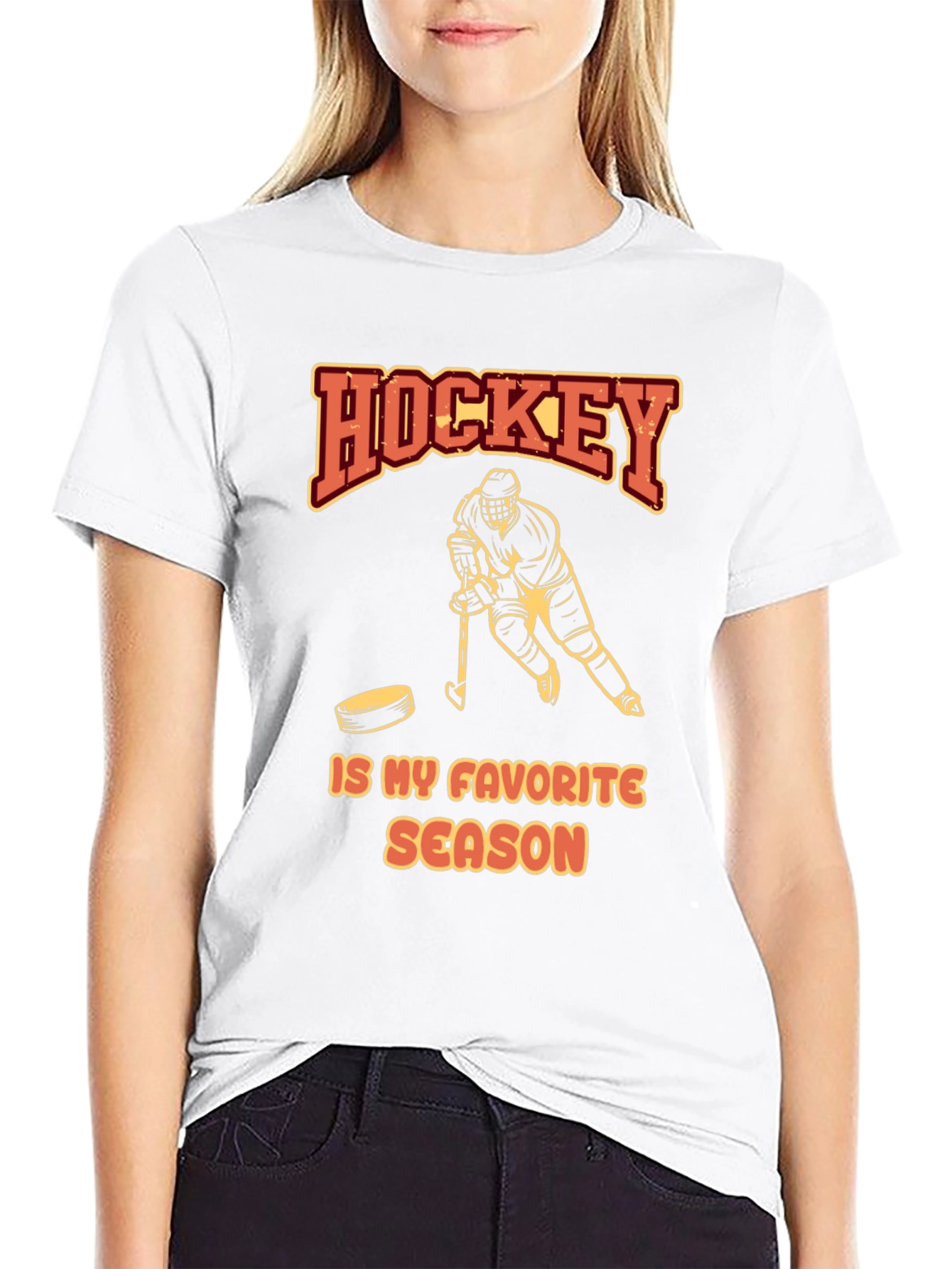 Hockey Is My Favorite Season Black T-Shirt