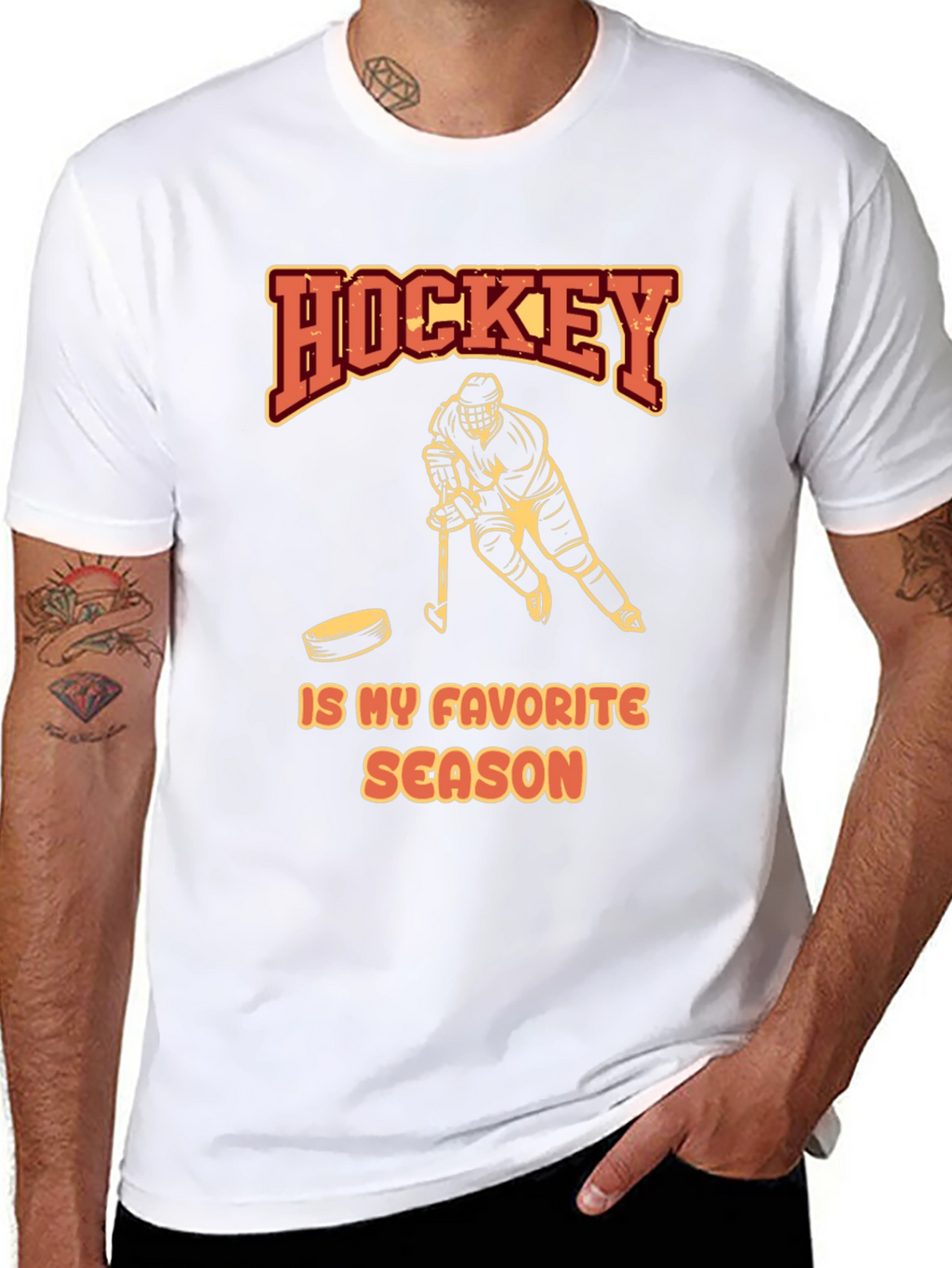 Hockey Is My Favorite Season Black T-Shirt