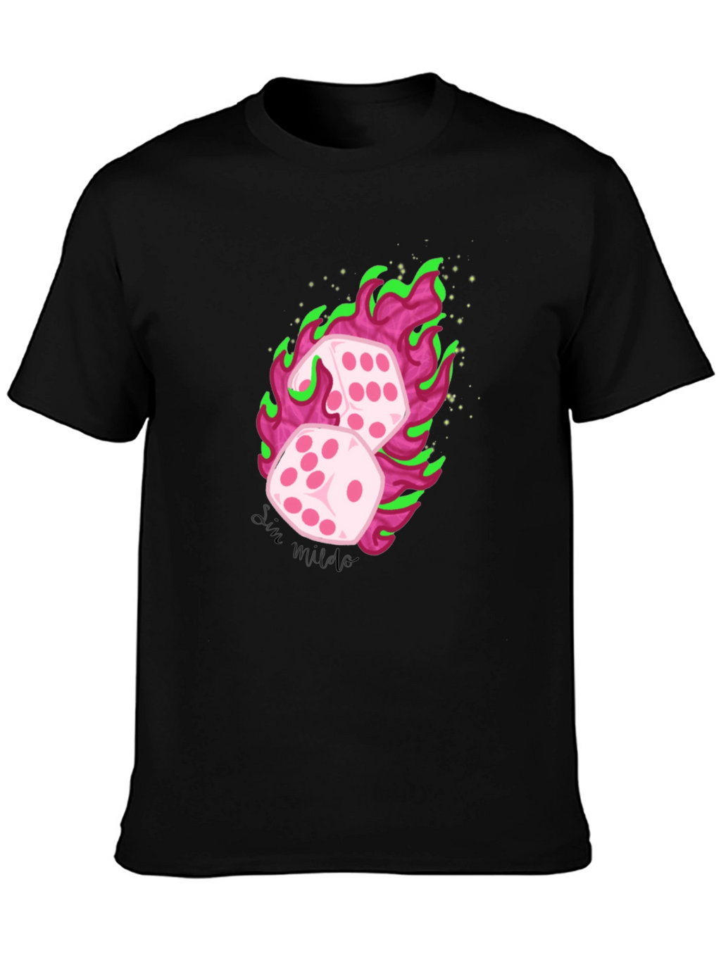 Flaming Dice Graphic Tee - Luck Be a Lady!