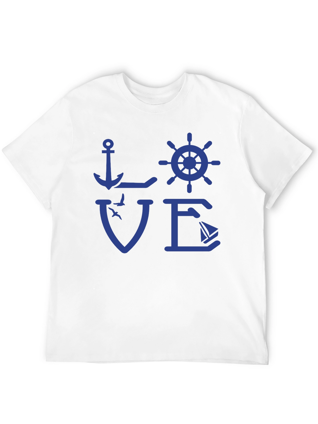 Nautical Love T-Shirt - Anchor Wheel Sailboat Design