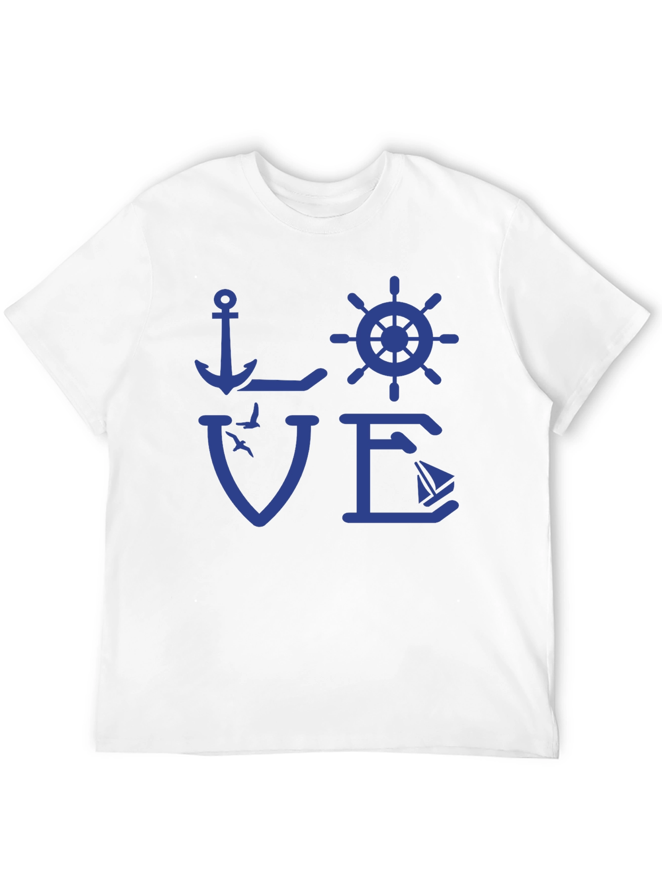 Nautical Love T-Shirt - Anchor Wheel Sailboat Design