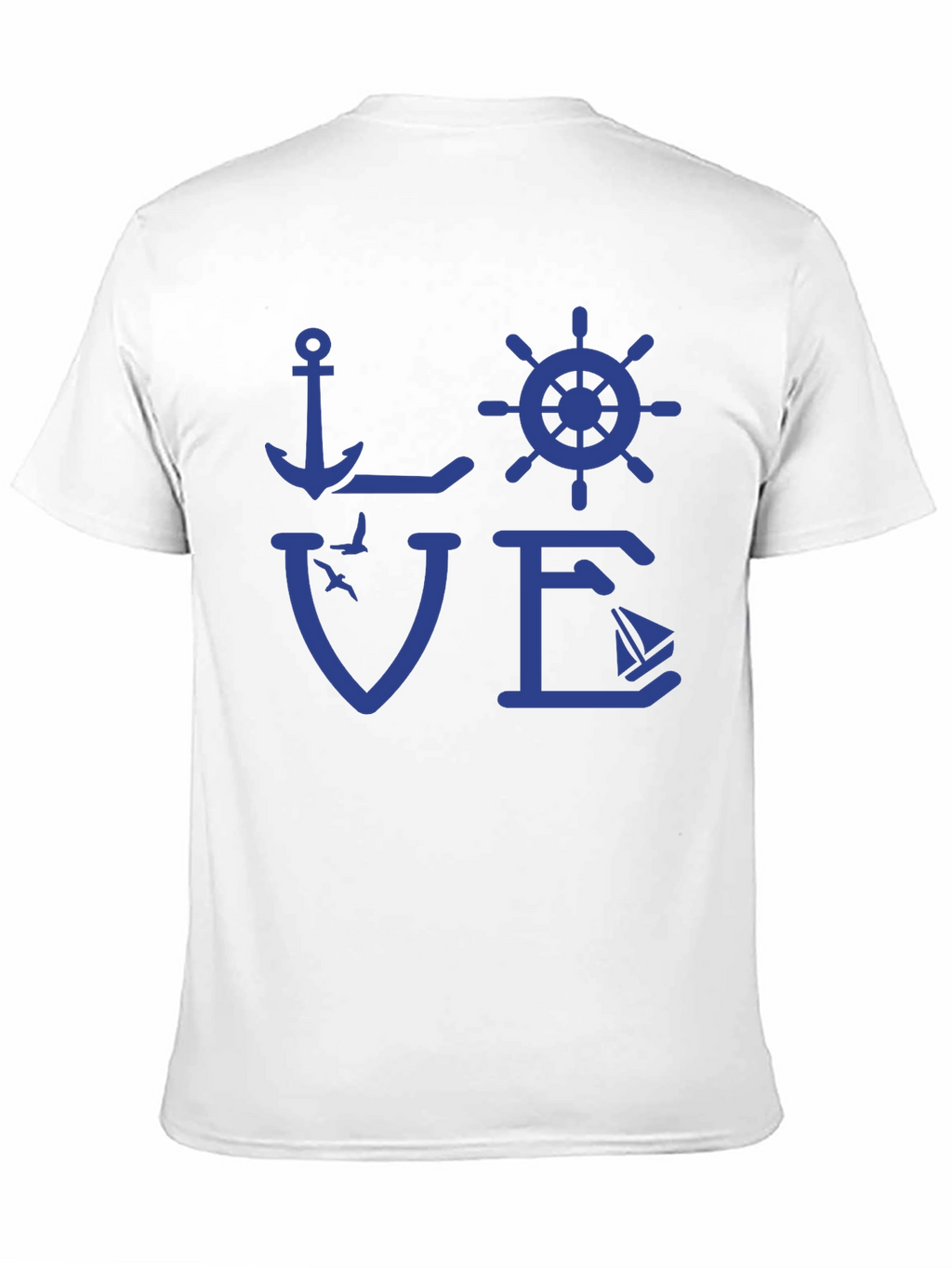 Nautical Love T-Shirt - Anchor Wheel Sailboat Design