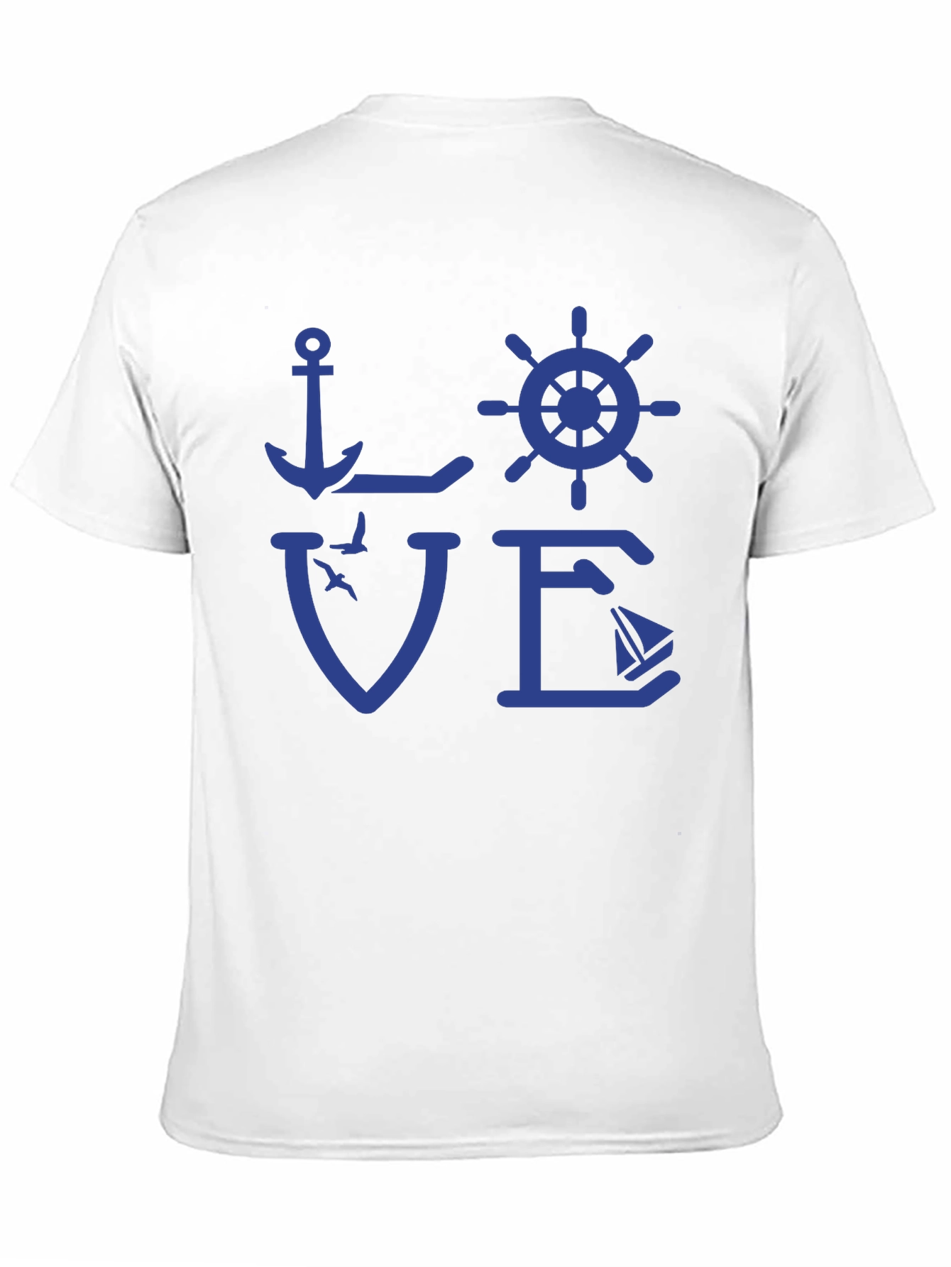 Nautical Love T-Shirt - Anchor Wheel Sailboat Design