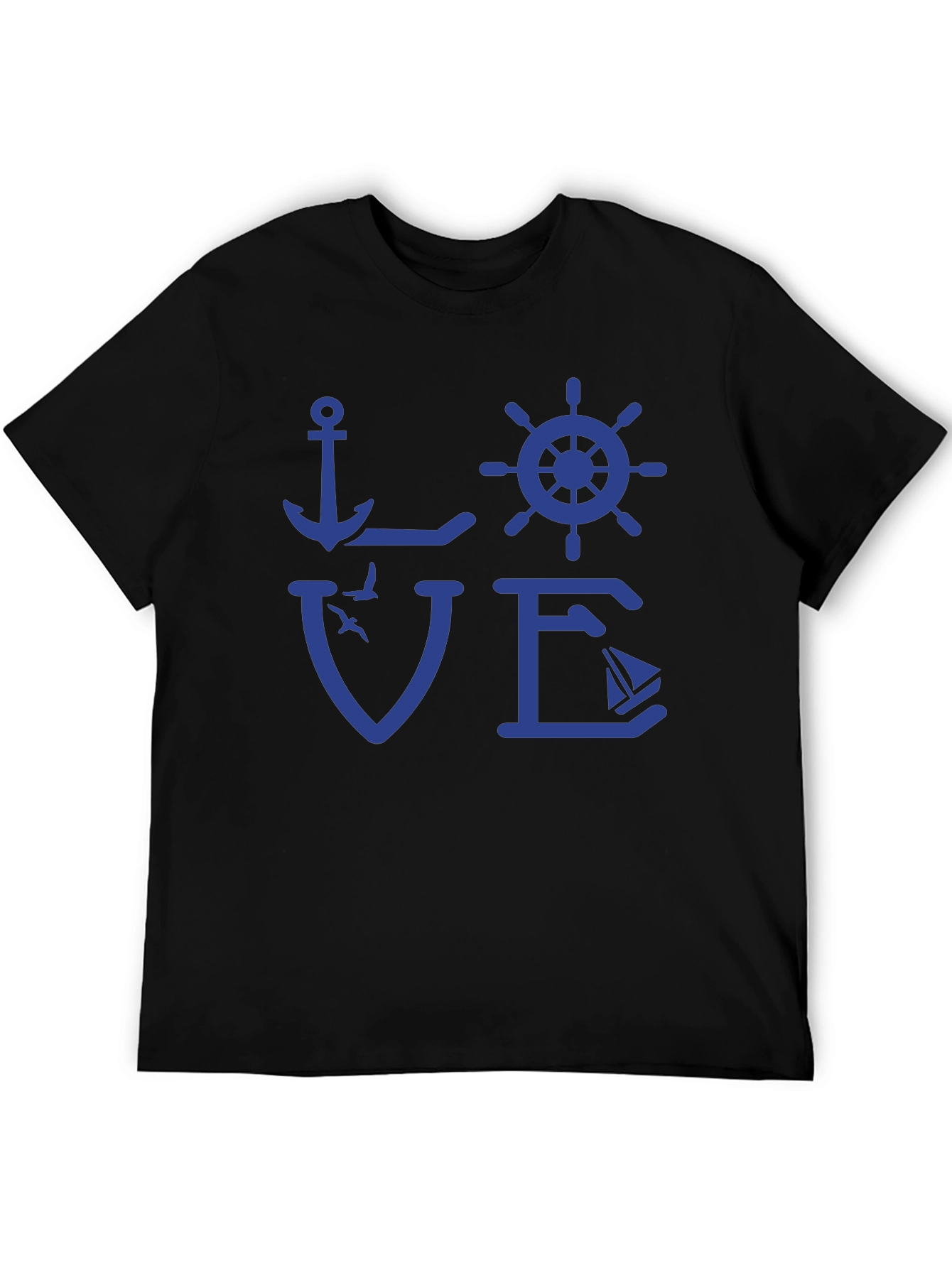 Nautical Love T-Shirt - Anchor Wheel Sailboat Design