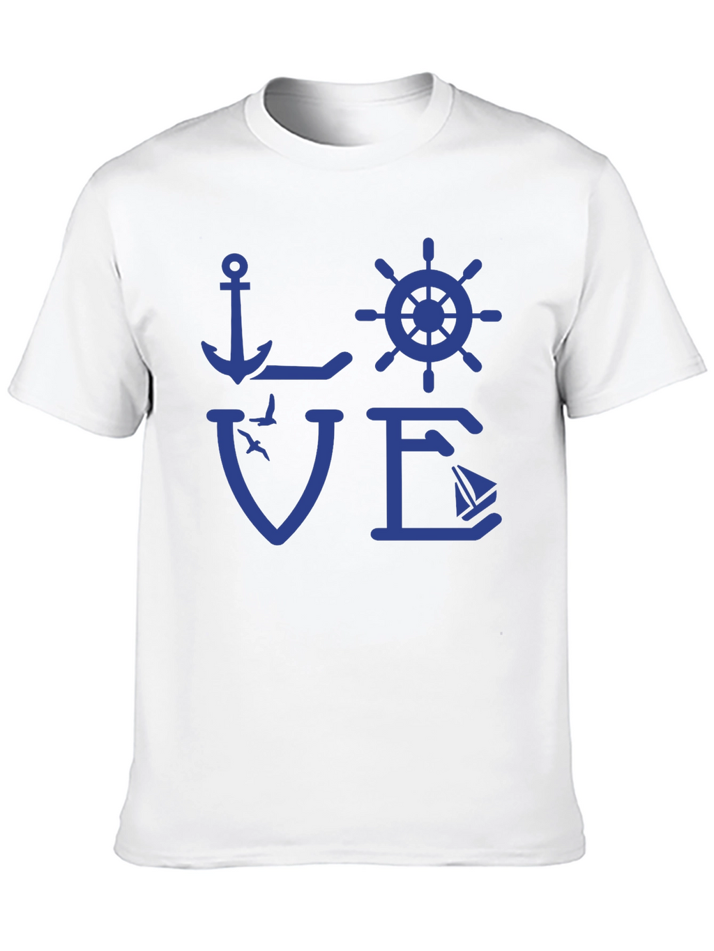 Nautical Love T-Shirt - Anchor Wheel Sailboat Design