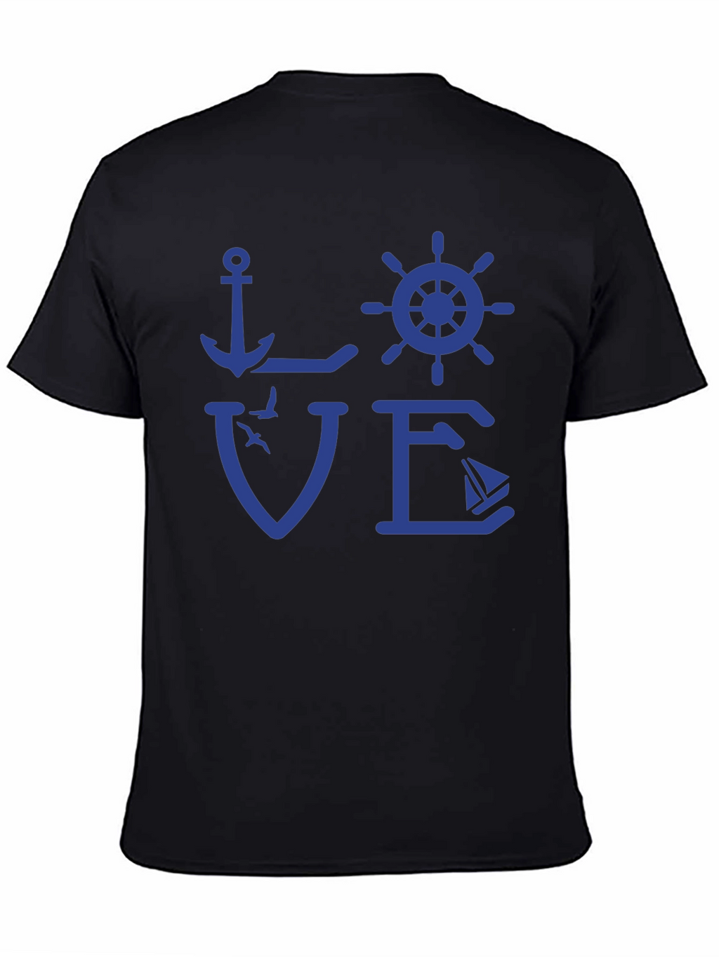 Nautical Love T-Shirt - Anchor Wheel Sailboat Design