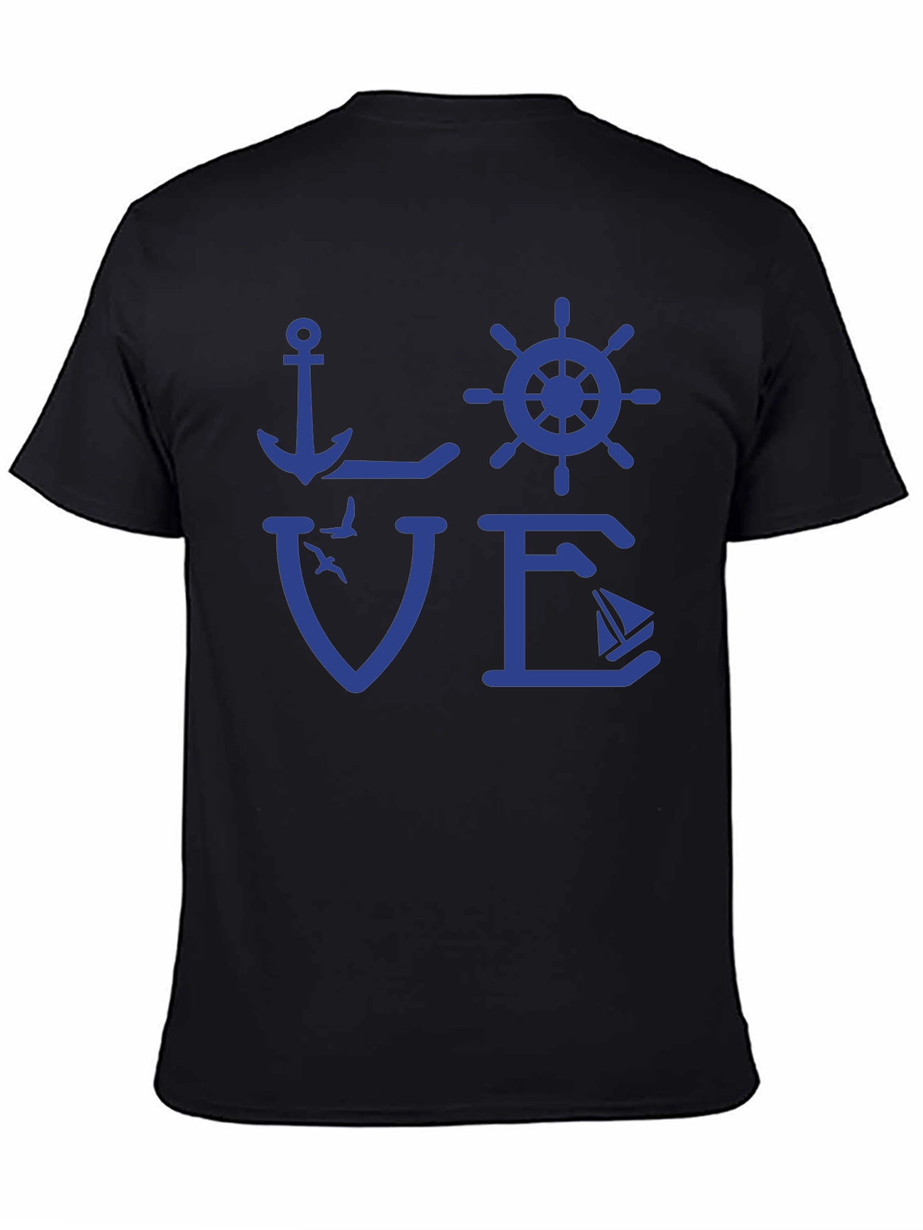 Nautical Love T-Shirt - Anchor Wheel Sailboat Design
